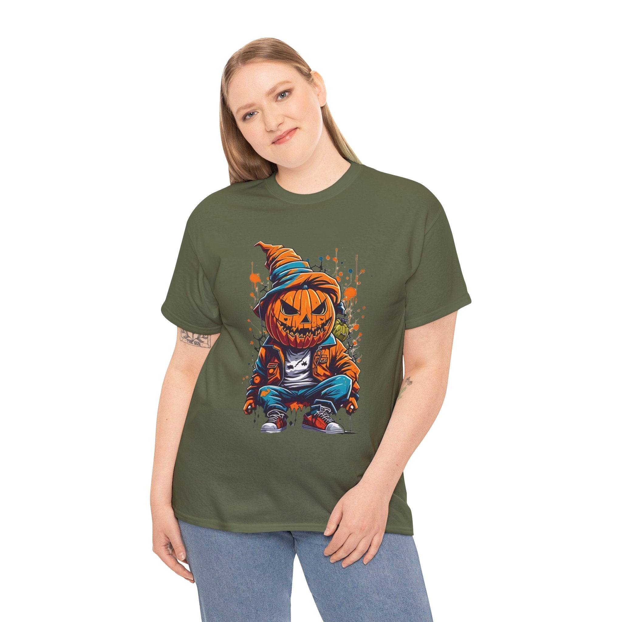 Scary Pumpkin, Horror Graphic Tee, Unisex Cotton Shirt, Halloween Costume, Horror Movie Gift, Spooky T-Shirt, Horror Fan Apparel