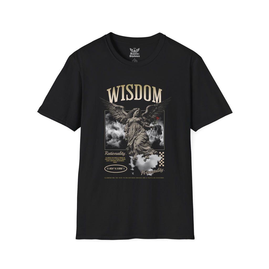 Saints and Shadows - Wisdom, Angelic Artwork Unisex Softstyle T-Shirt, Casual Wear