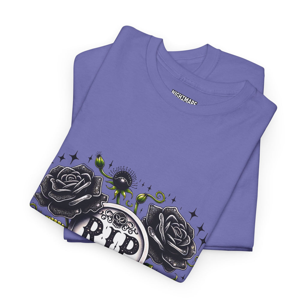 RIP to My 40s Tee, Heavy, Unisex Graphic Shirt, Birthday Gift, Casual Wear, Vintage Style, Floral Design T-shirt