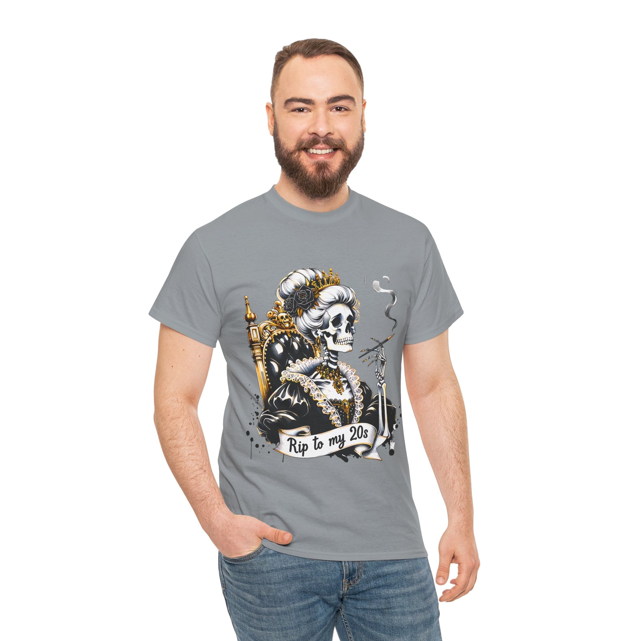 Rip to my 20s Tee, Heavy, Unisex Graphic Shirt, Birthday Gift, Casual Wear, Vintage Style, Floral Design T-shirt