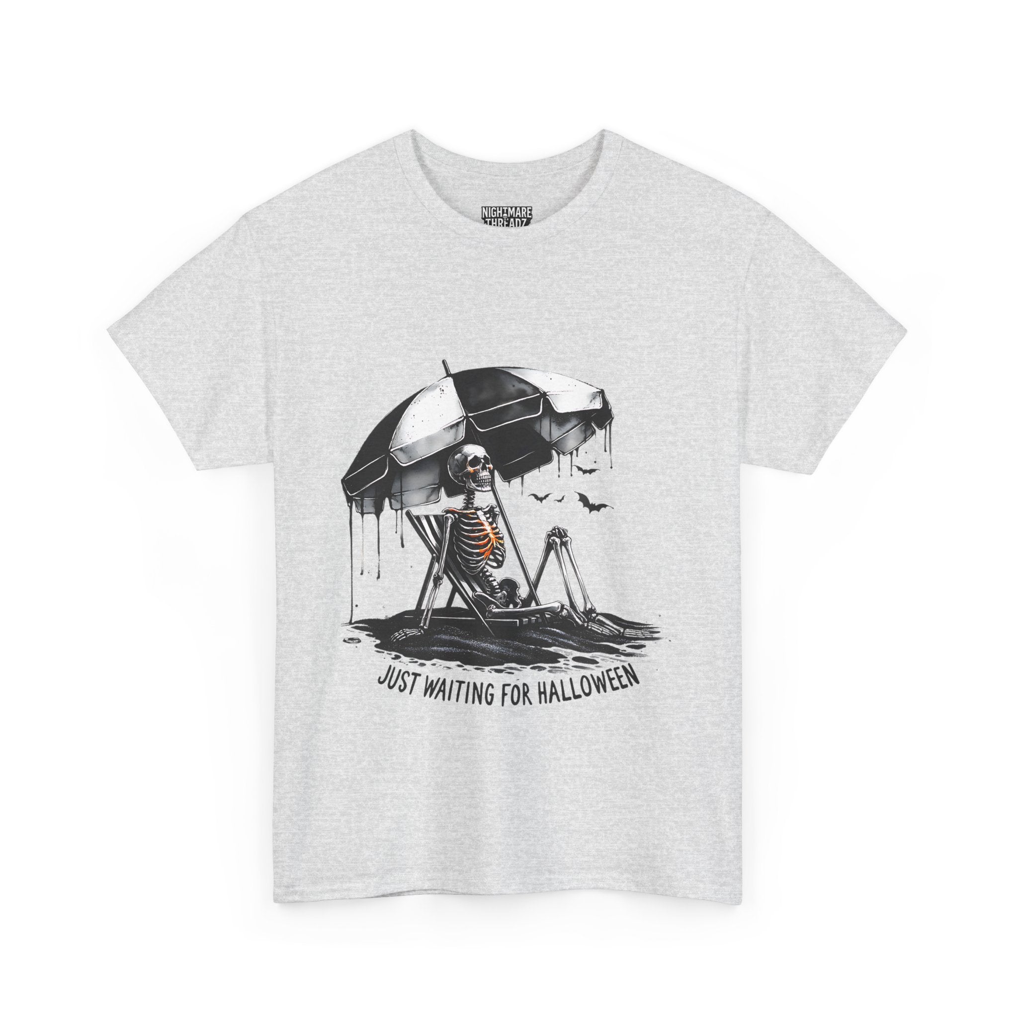 Just Waiting for Halloween, Heavy, Unisex Graphic Shirt, Birthday Gift, Casual Wear, Vintage Style, Floral Design T-shirt
