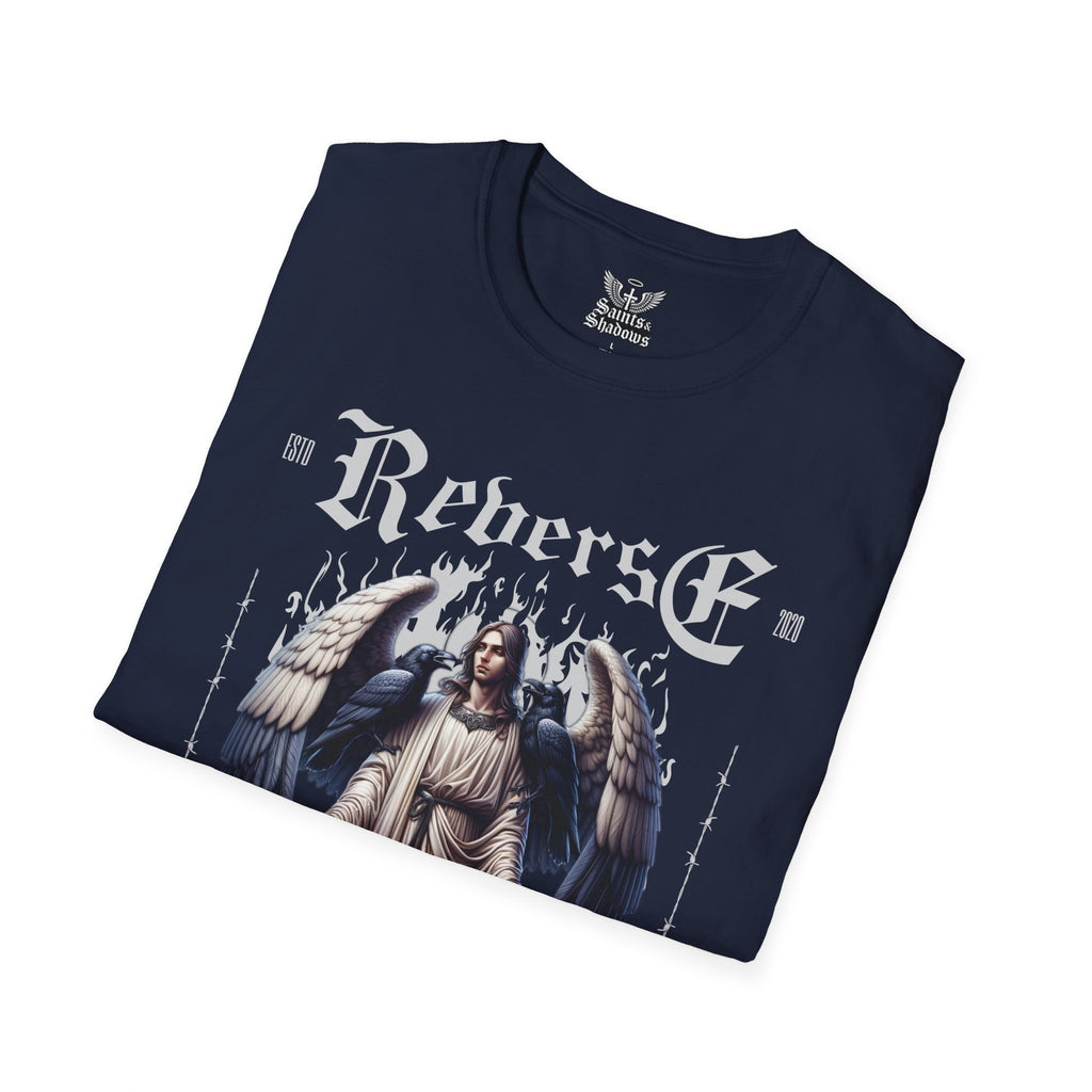 Saints and Shadows - Reverse Centuria, Angelic Artwork Unisex Softstyle T-Shirt, Casual Wear