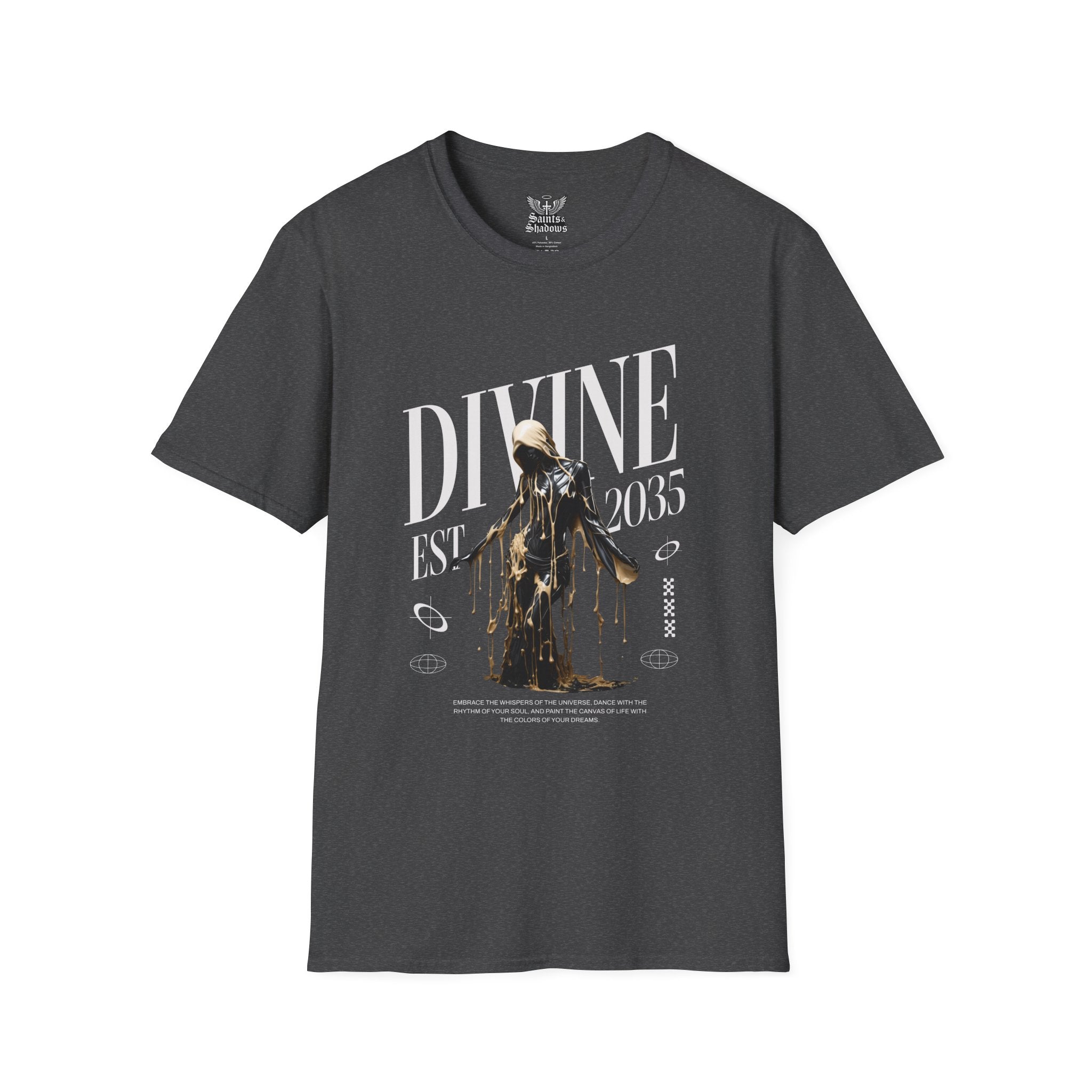 Saints and Shadows - Divine, Angelic Artwork Unisex Softstyle T-Shirt, Casual Wear