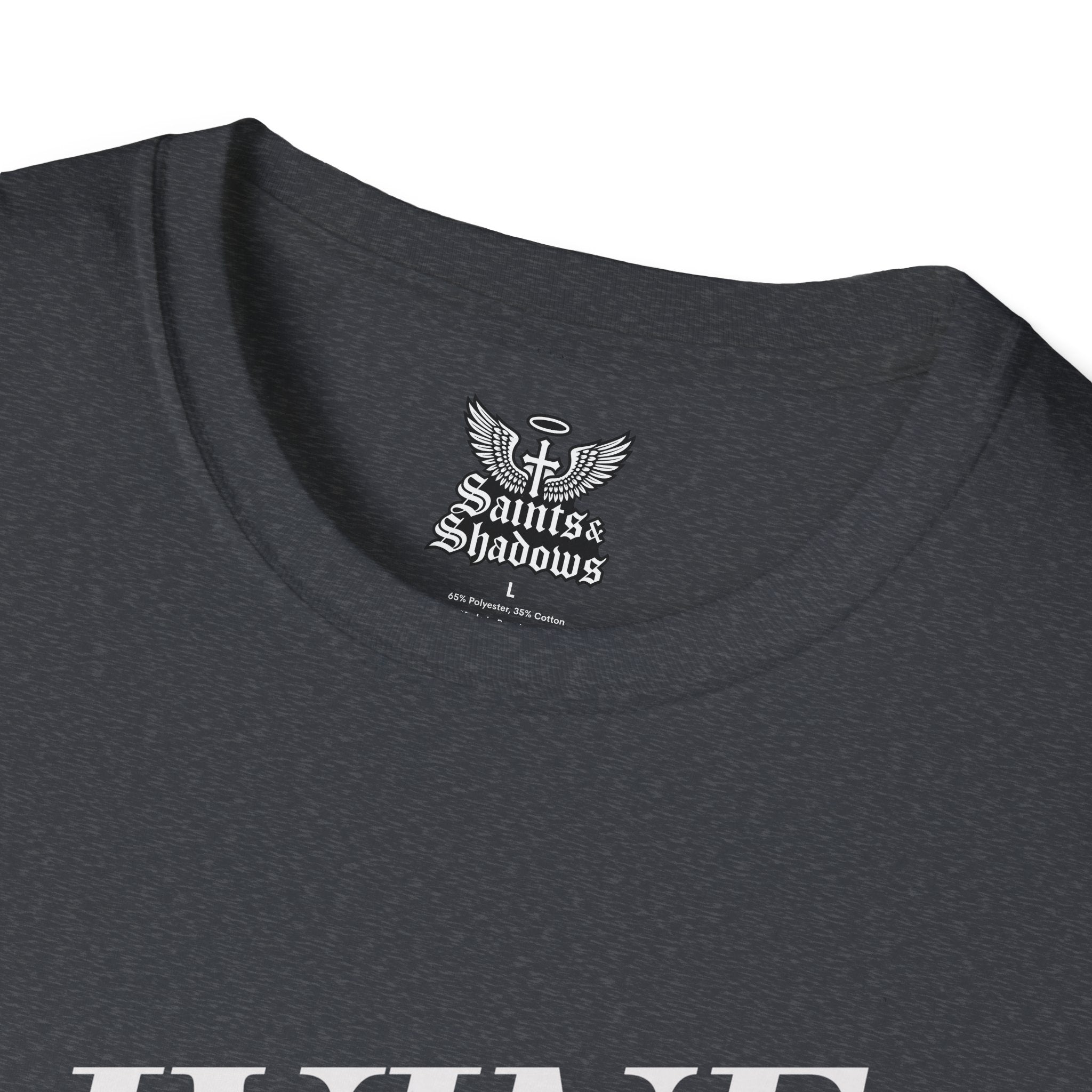 Saints and Shadows - Divine, Angelic Artwork Unisex Softstyle T-Shirt, Casual Wear
