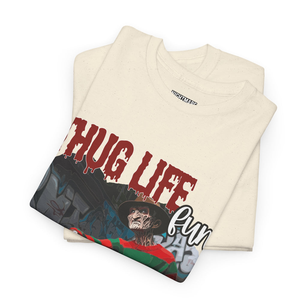 Freddie Kruger, Thug Life Tee - Horror Graphic Tee, Unisex Cotton Shirt, Halloween Costume, Horror Movie Gift