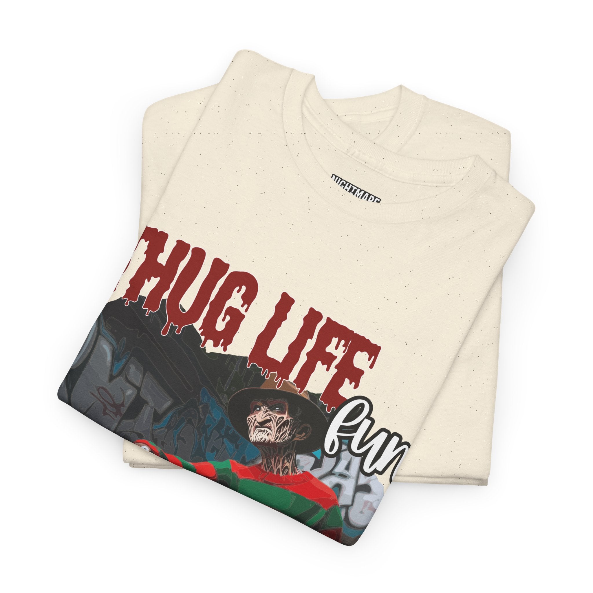 Freddie Kruger, Thug Life Tee - Horror Graphic Tee, Unisex Cotton Shirt, Halloween Costume, Horror Movie Gift