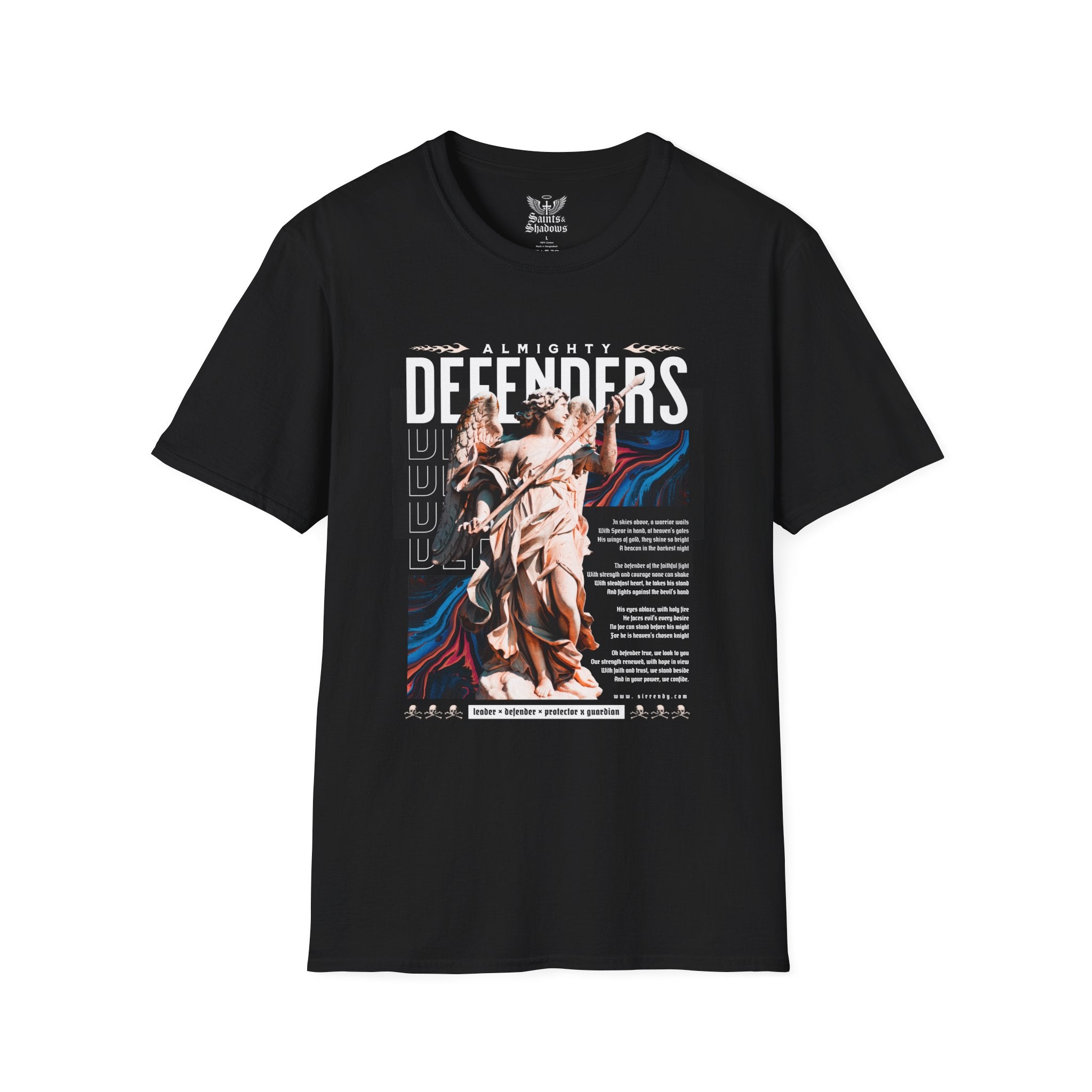 Saints and Shadows - Almighty Defenders, Angelic Artwork Unisex Softstyle T-Shirt, Casual Wear
