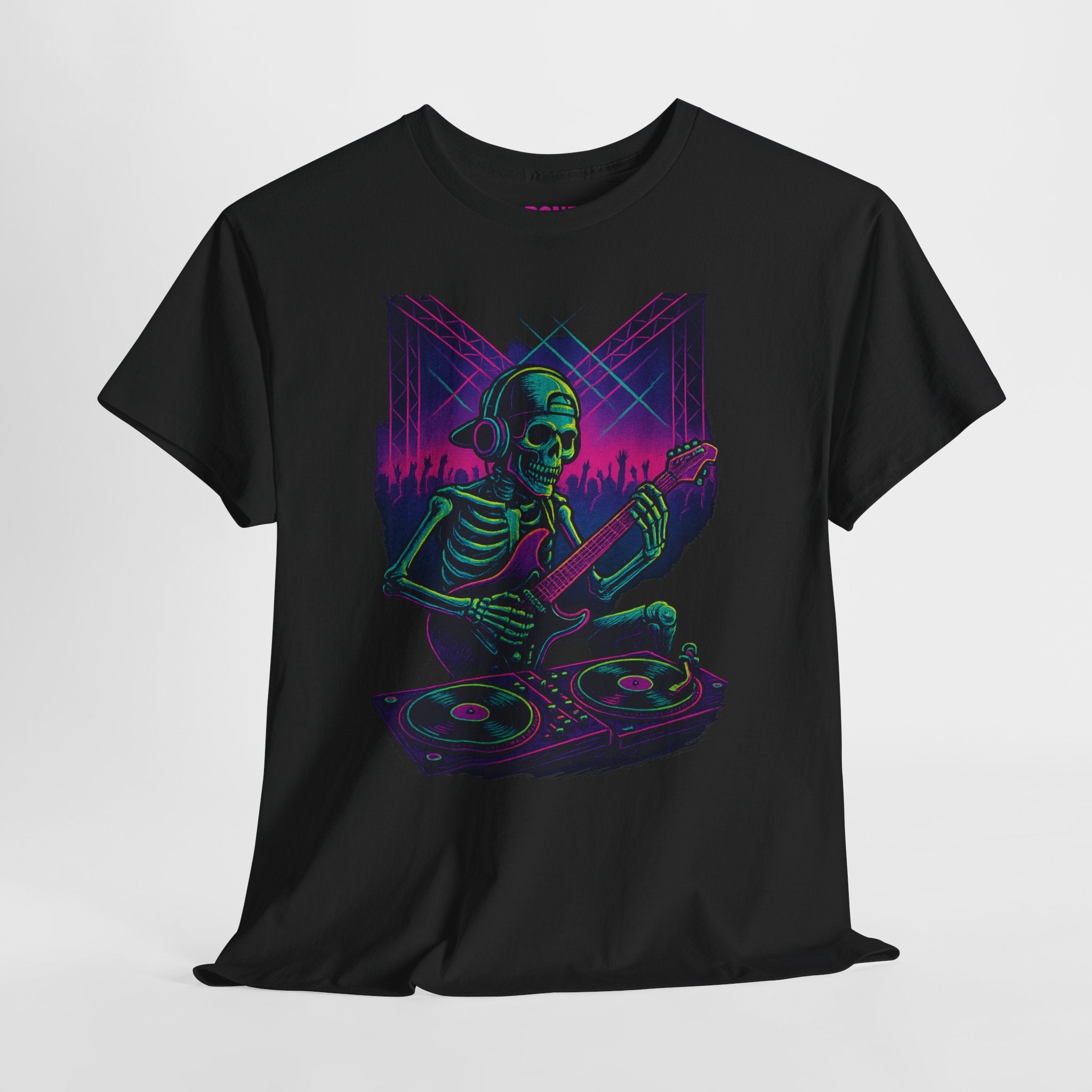 Bone Jams Rockin’ Skeleton, Tee | Loud Enough to Wake the Dead | Unisex Cotton Shirt for Music Lovers, Concerts, Halloween, Gifts