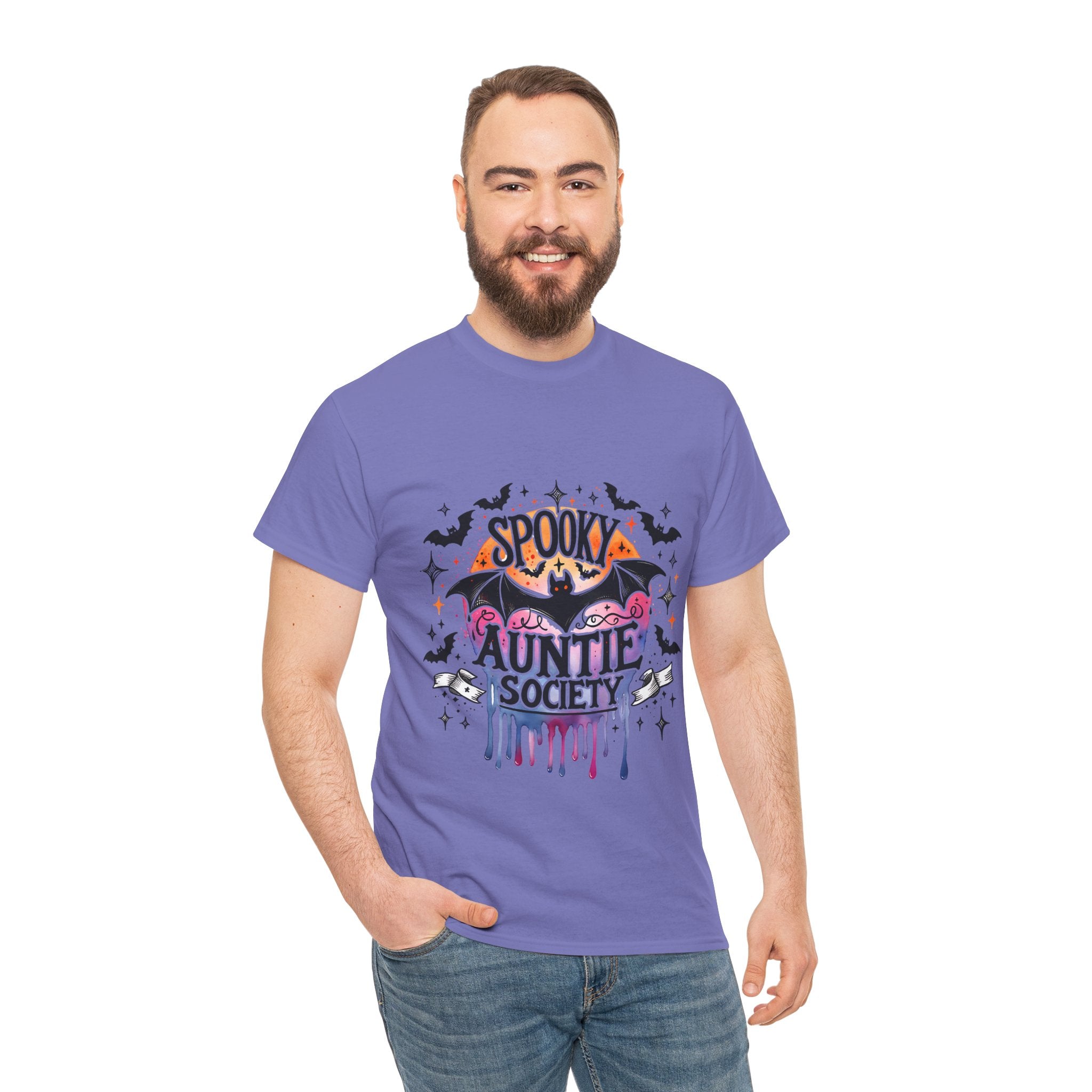 Spooky Auntie Society Tee, Ghost Lovers T-Shirt, Halloween Costume Shirt, Unisex Graphic Tee, Fun Family Gathering Apparel