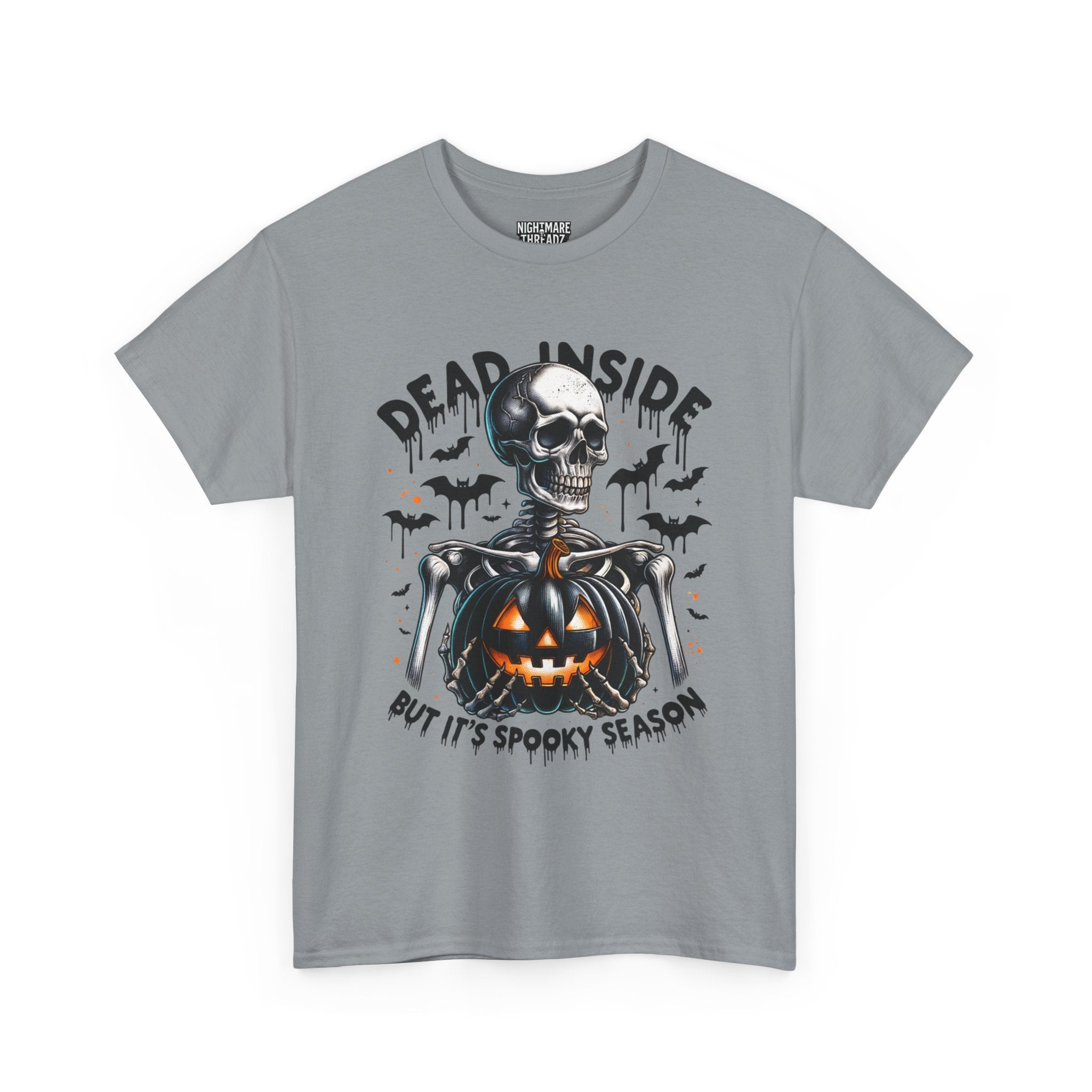 Dead Inside, Spooky Season Tee, Unisex Heavy Cotton T-Shirt, Halloween Shirt, Fun Casual Wear, Graphic Tee, Gift for Halloween Lovers