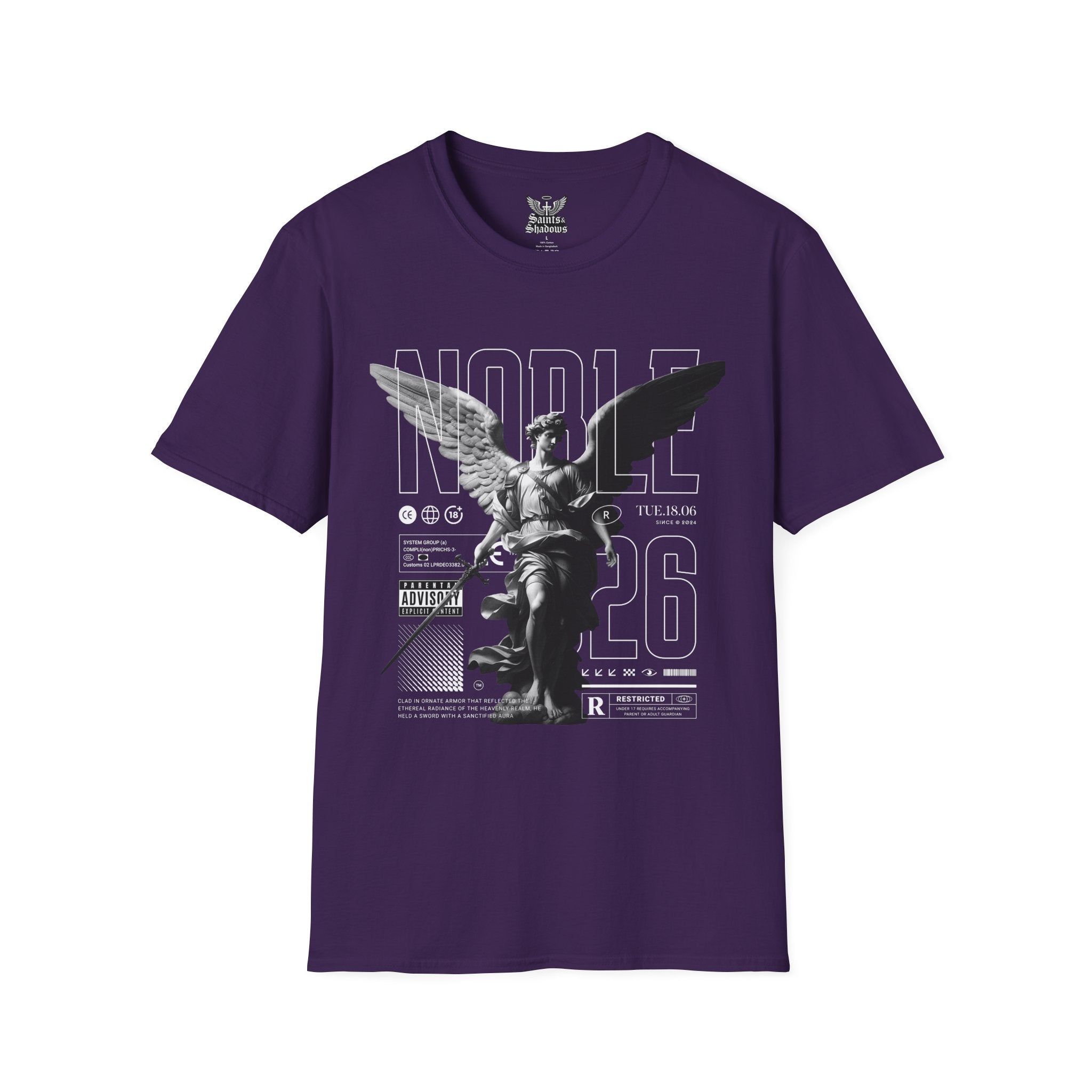Saints and Shadows - Noble, Angelic Artwork Unisex Softstyle T-Shirt, Casual Wear