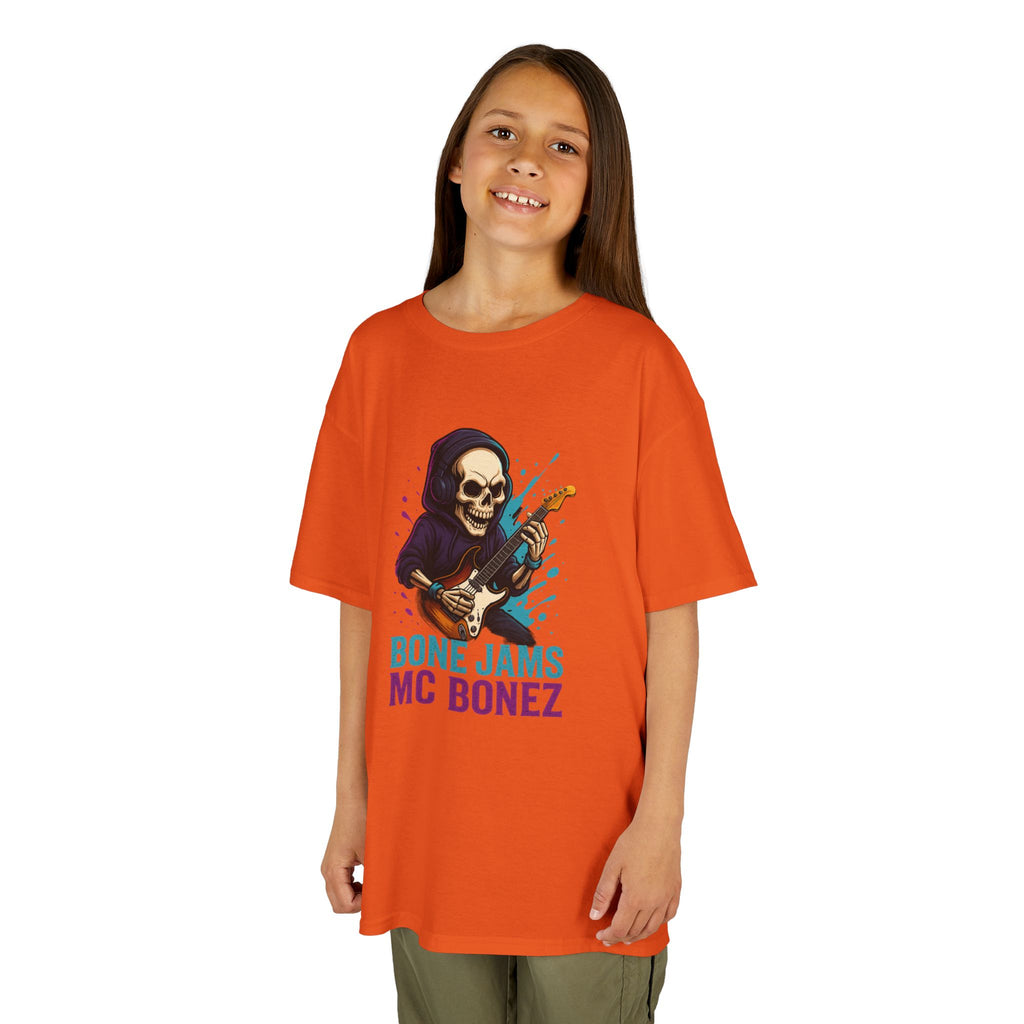 Bone Jams MC Bonez, Kids Tee | Guitar Edition | Cool Graphic Tee, Music Fan Shirt, Unique Gift for Young Musicians
