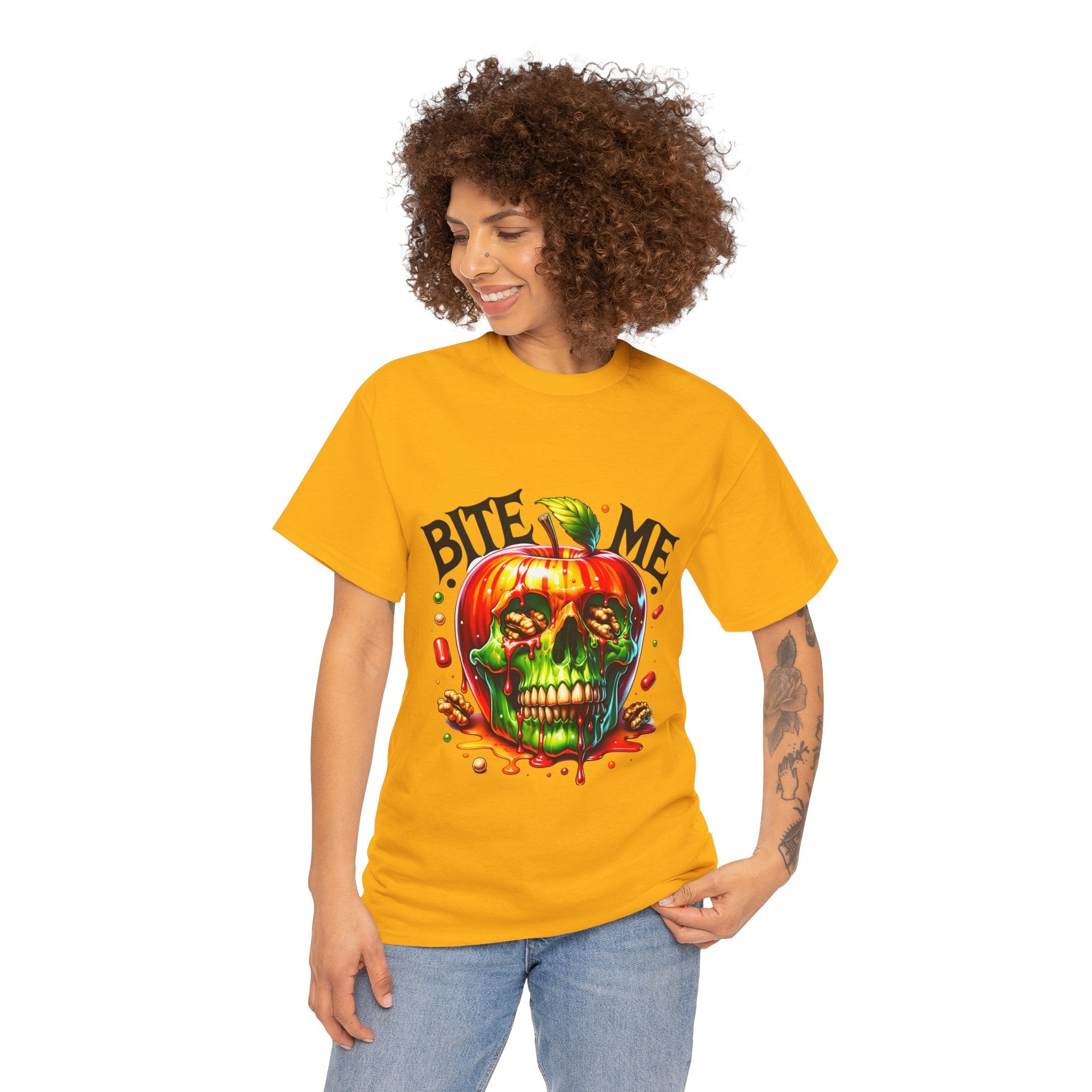 Bite Me Skull T-Shirt, Fun Graphic Tee, Halloween Costume Top, Trendy Casual Wear, Unique Gift Idea for Friends