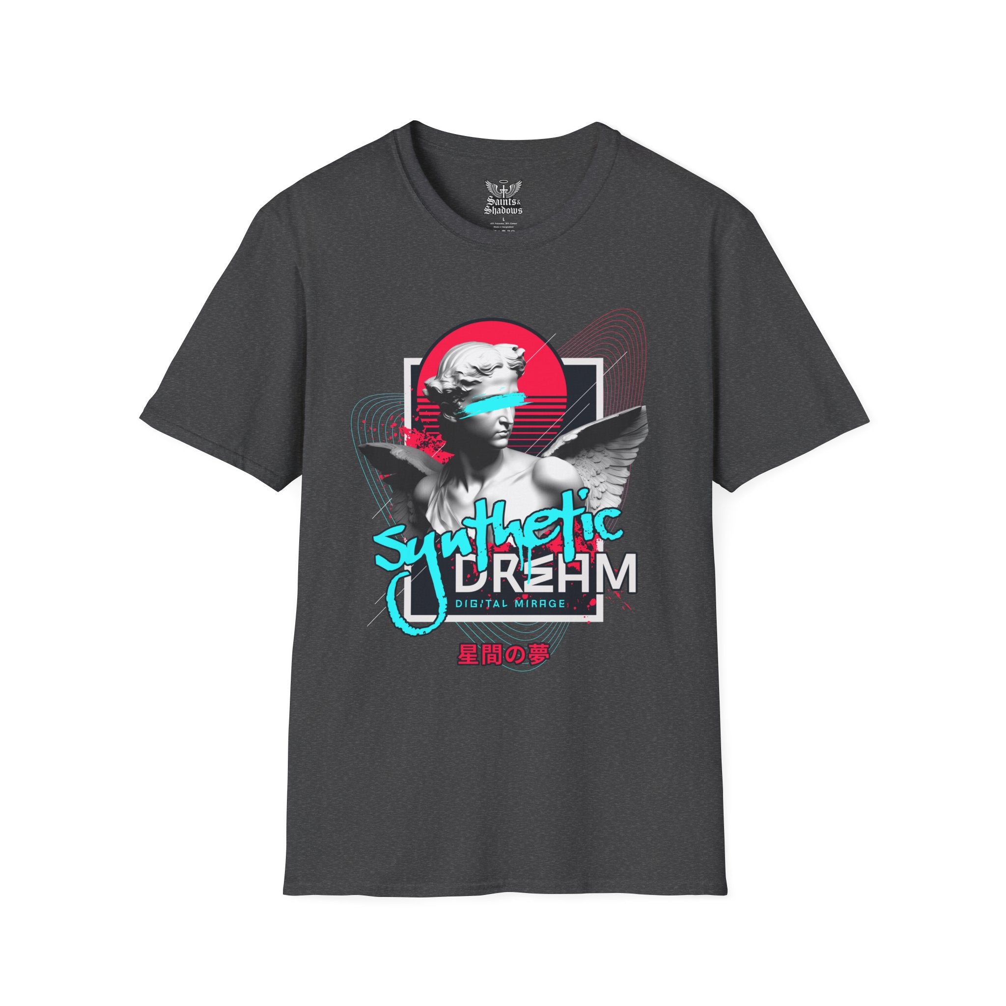 Saints and Shadows - Synthetic Dream, Angelic Artwork Unisex Softstyle T-Shirt, Casual Wear