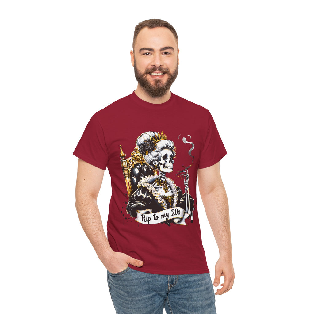 Rip to my 20s Tee, Heavy, Unisex Graphic Shirt, Birthday Gift, Casual Wear, Vintage Style, Floral Design T-shirt