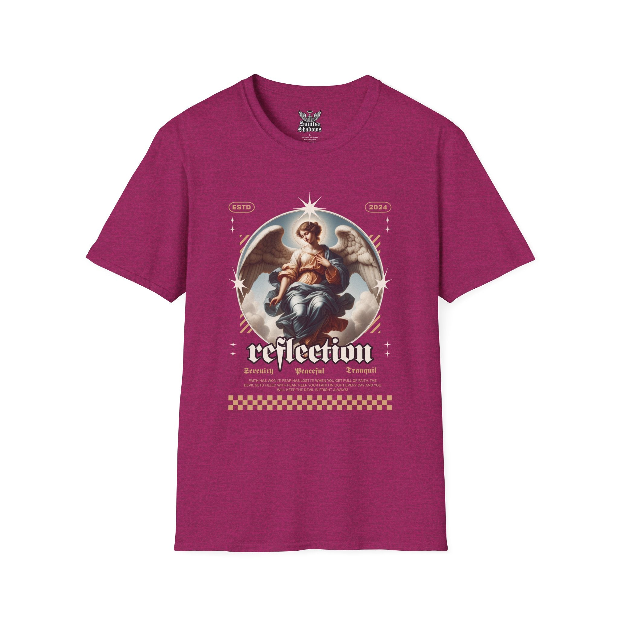 Saints and Shadows - Reflection, Angelic Artwork Unisex Softstyle T-Shirt, Casual Wear
