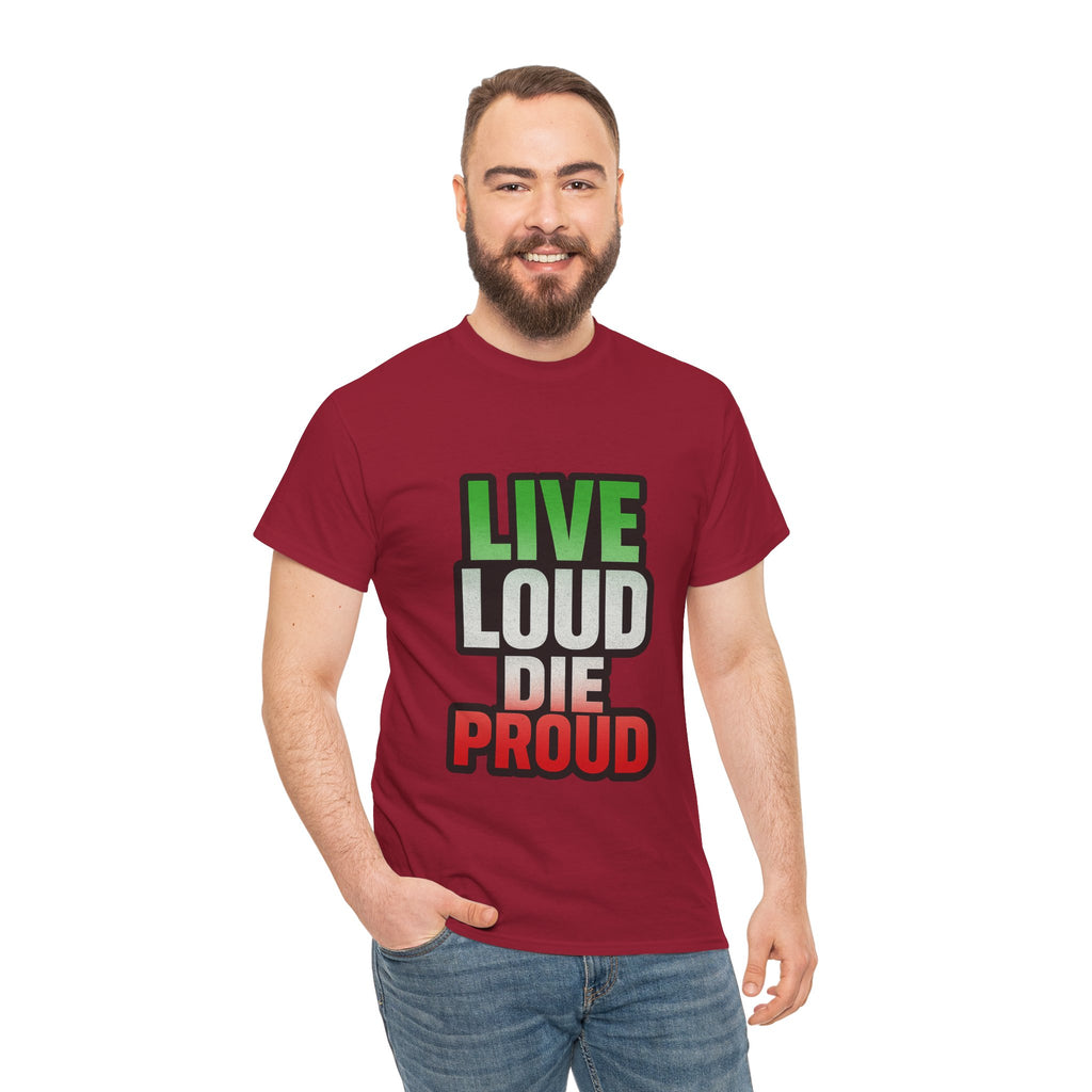 Live Loud Die Proud Italian Flag Tee