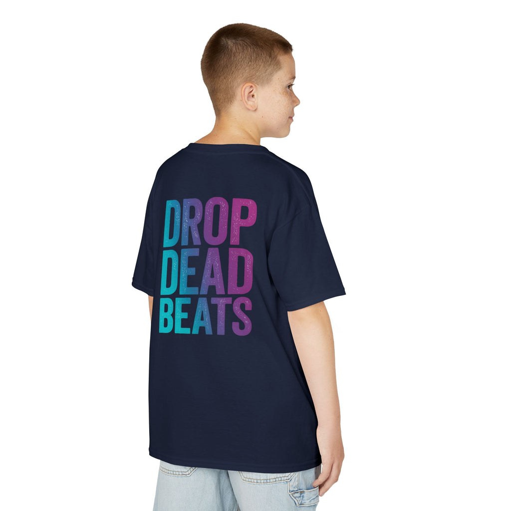 Bone Jams MC Bonez Kids Tee | Drummer Edition | Halloween Costume, Birthday Gift & Drop Dead Beats Apparel
