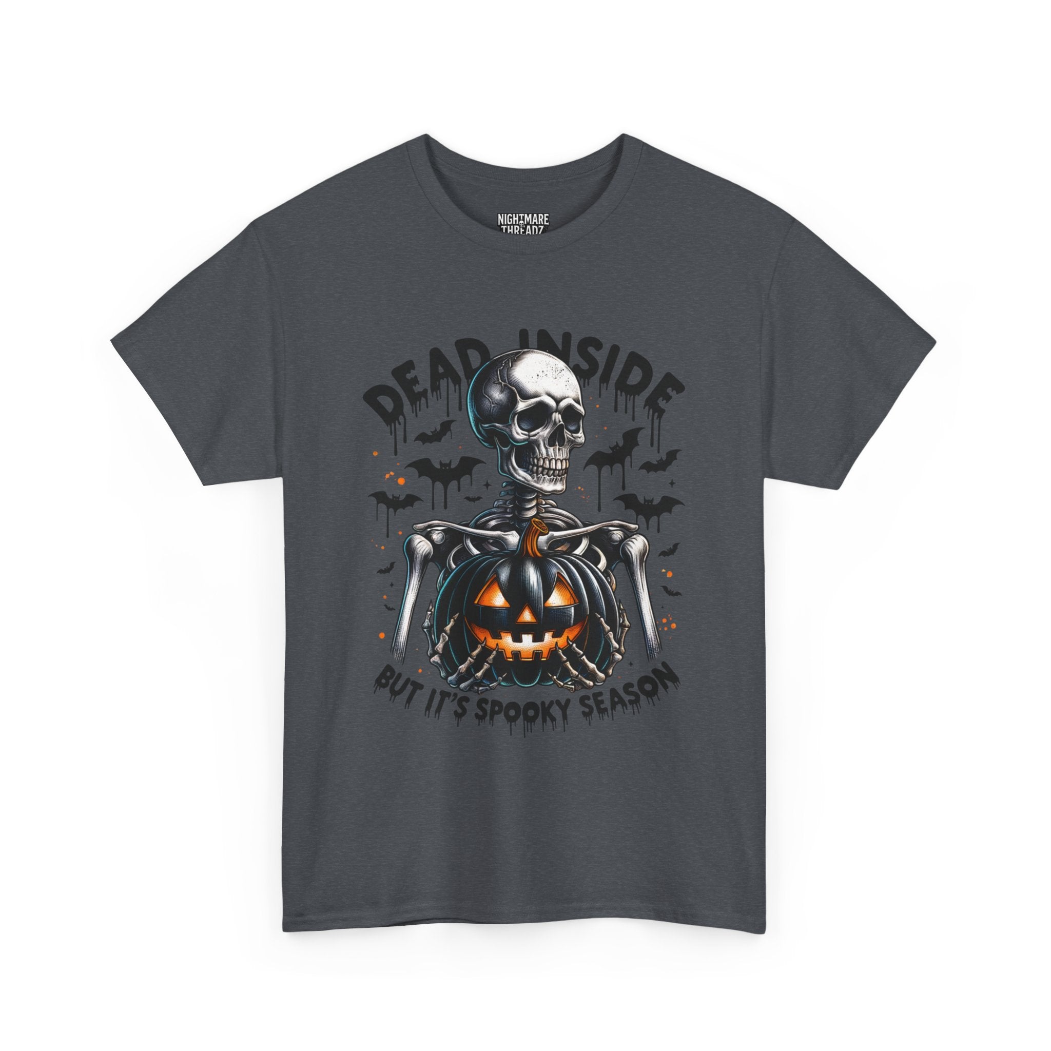 Dead Inside, Spooky Season Tee, Unisex Heavy Cotton T-Shirt, Halloween Shirt, Fun Casual Wear, Graphic Tee, Gift for Halloween Lovers