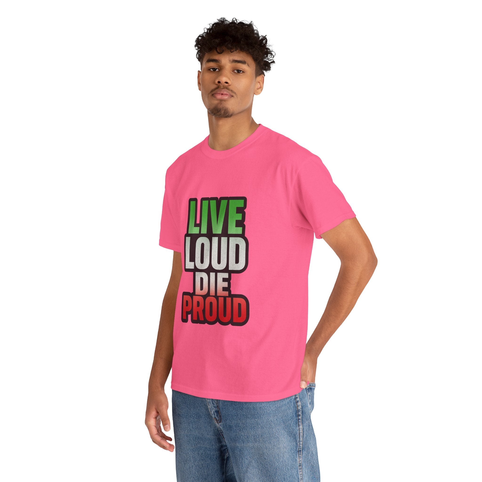 Live Loud Die Proud Italian Flag Tee