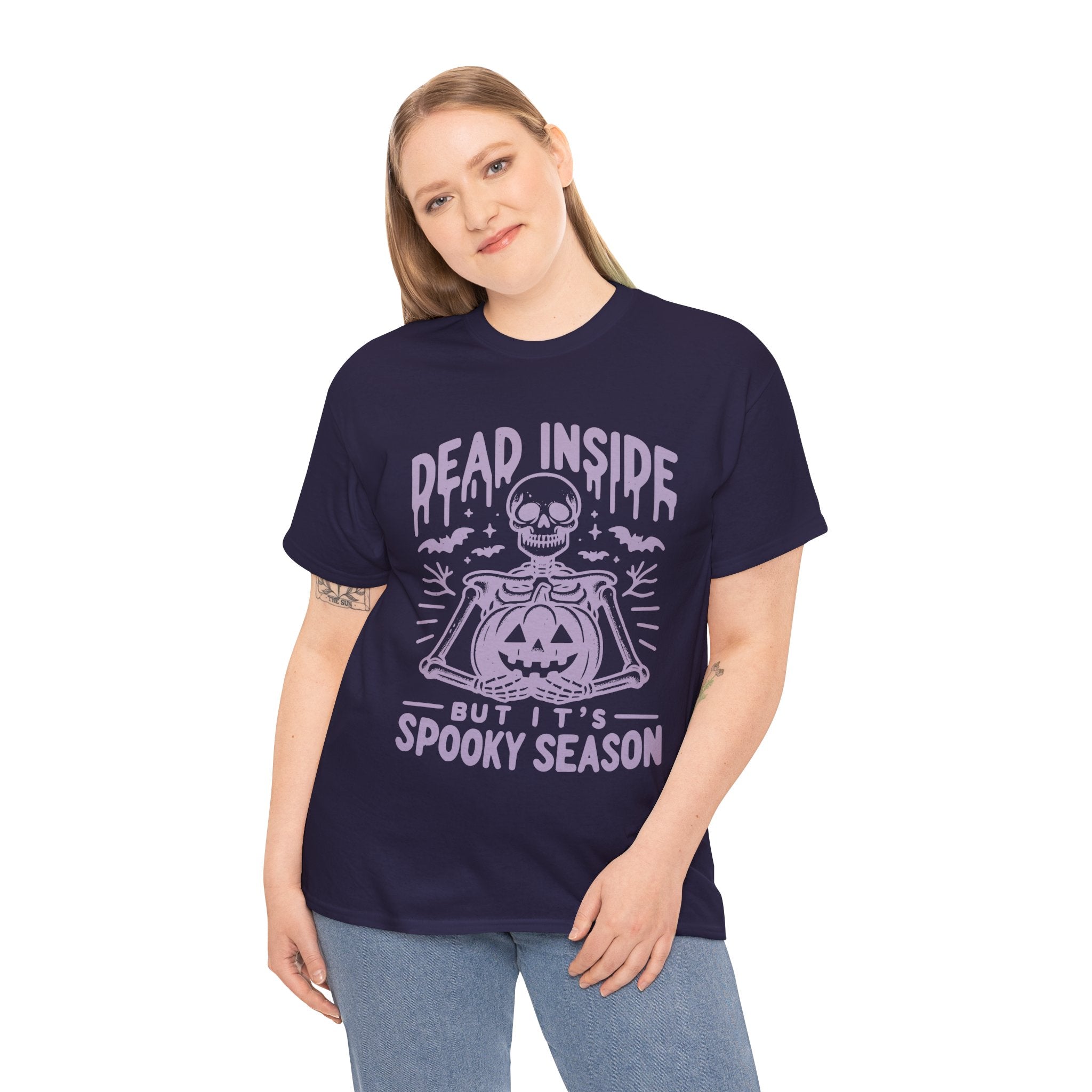 Spooky Season Dead Inside Unisex Tee, Halloween Shirt, Graphic Tee, Fall Apparel, Ghostly Vibes, Comfy Everyday Wear
