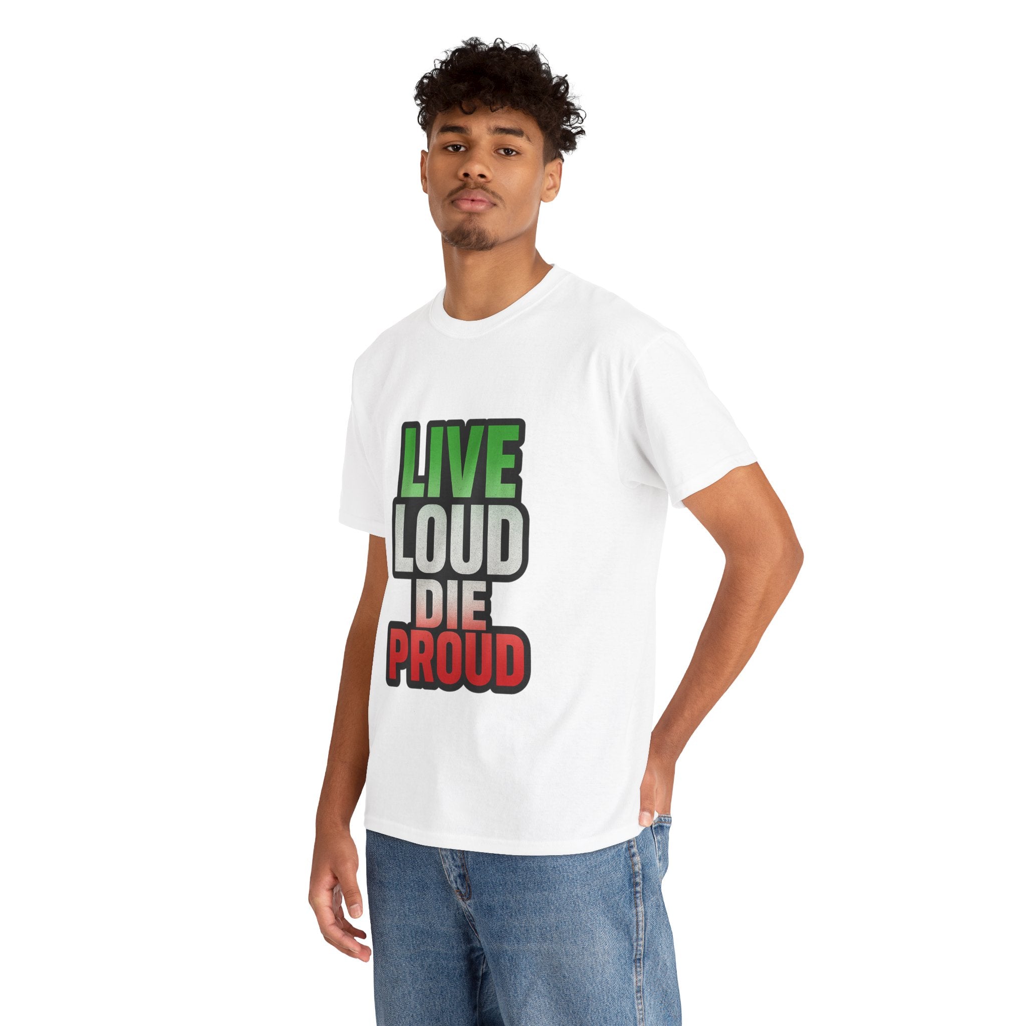 Live Loud Die Proud Italian Flag Tee