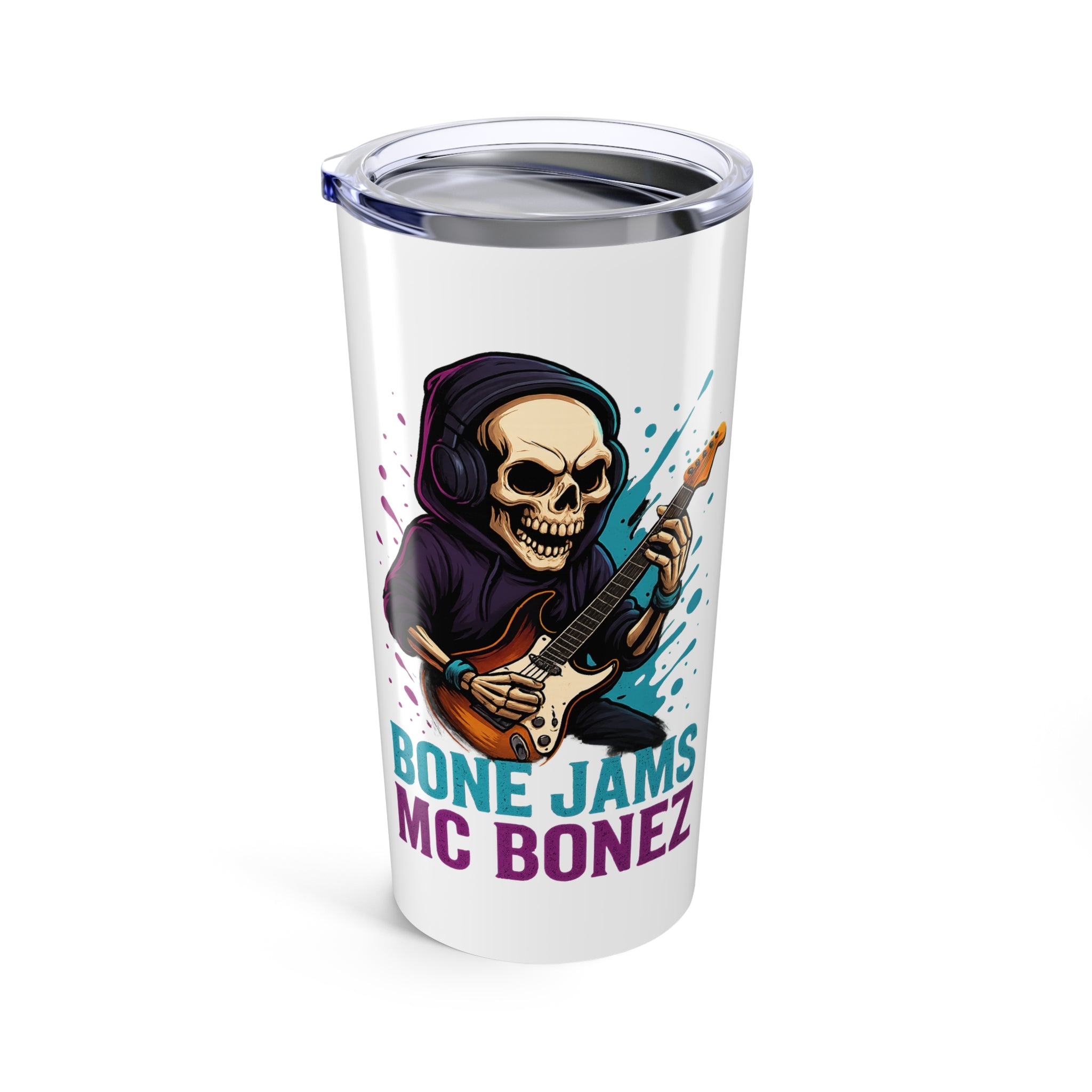 Bone Jams – MC Bonez 20oz Tumbler | Music Vibe Travel Mug for Music Lovers, Cool Drinkware & Party Gift