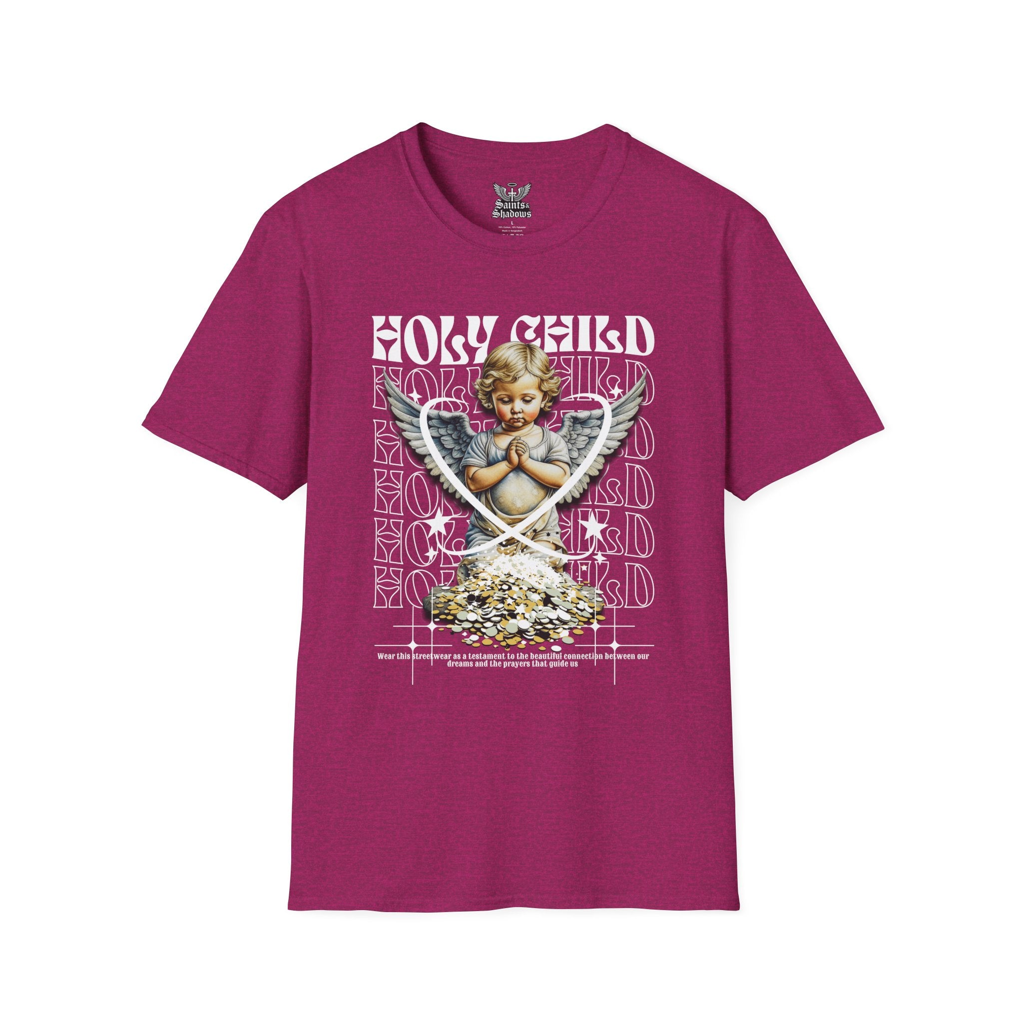 Saints and Shadows - Holy Child, Angelic Artwork Unisex Softstyle T-Shirt, Casual Wear