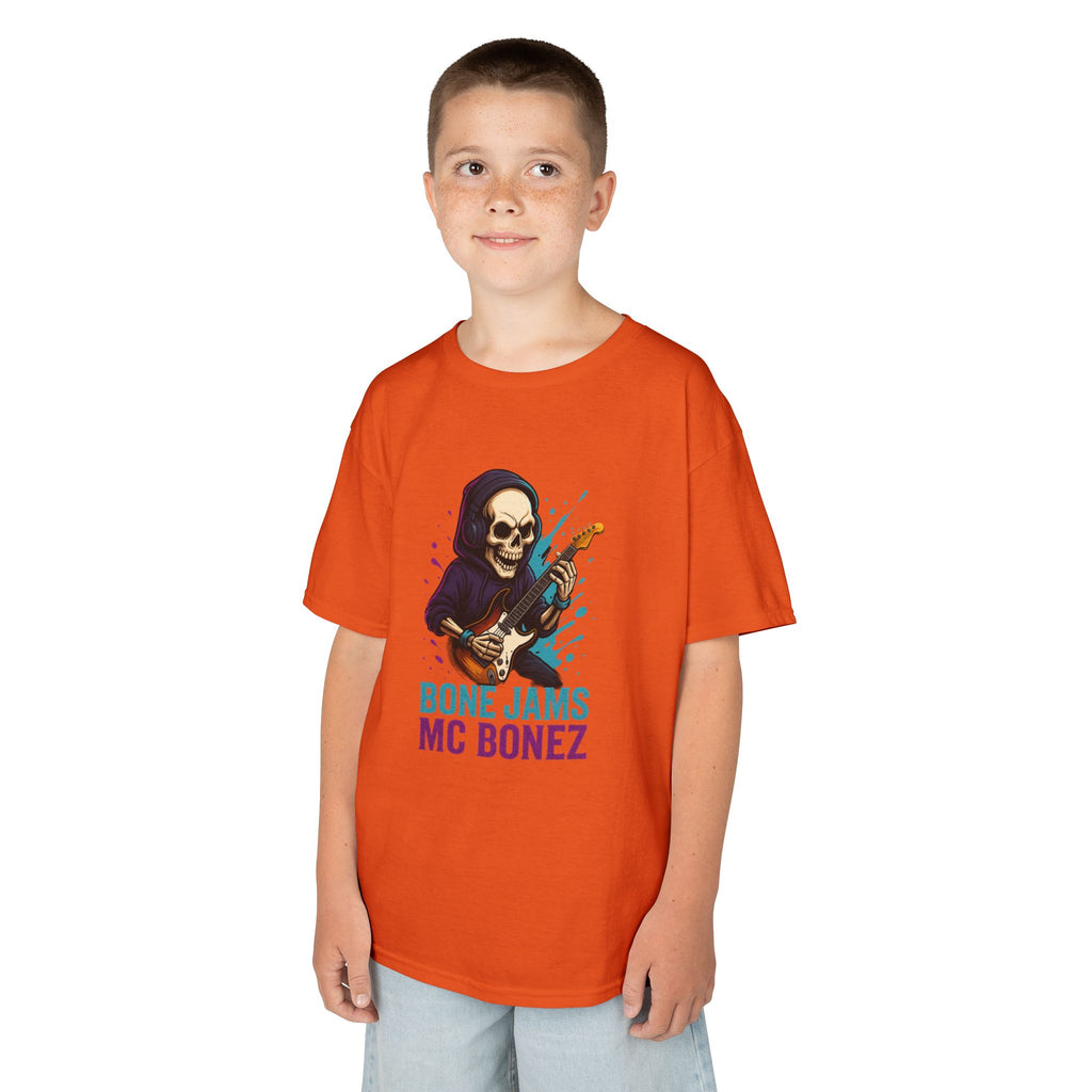 Bone Jams MC Bonez, Kids Tee | Guitar Edition | Cool Graphic Tee, Music Fan Shirt, Unique Gift for Young Musicians