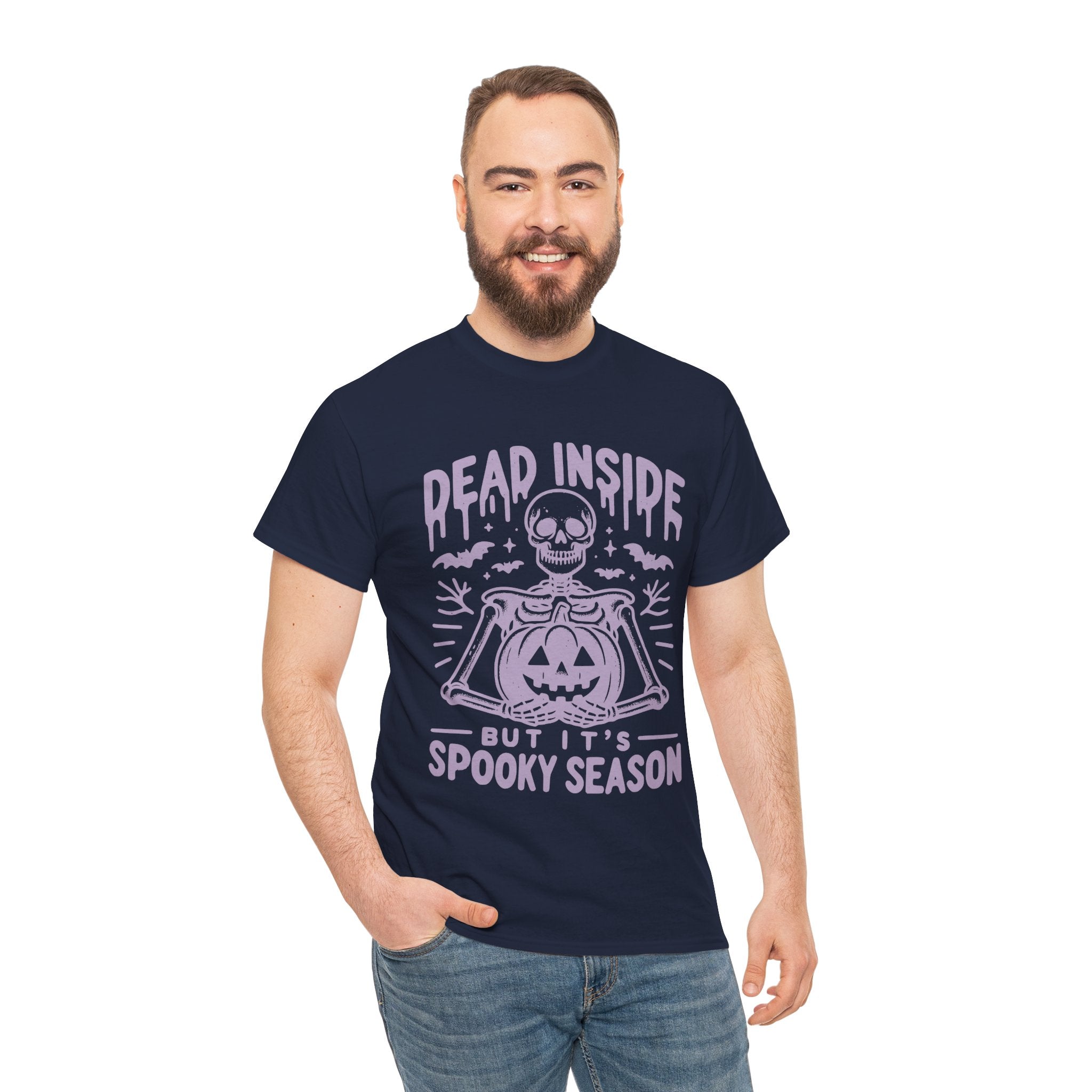 Spooky Season Dead Inside Unisex Tee, Halloween Shirt, Graphic Tee, Fall Apparel, Ghostly Vibes, Comfy Everyday Wear