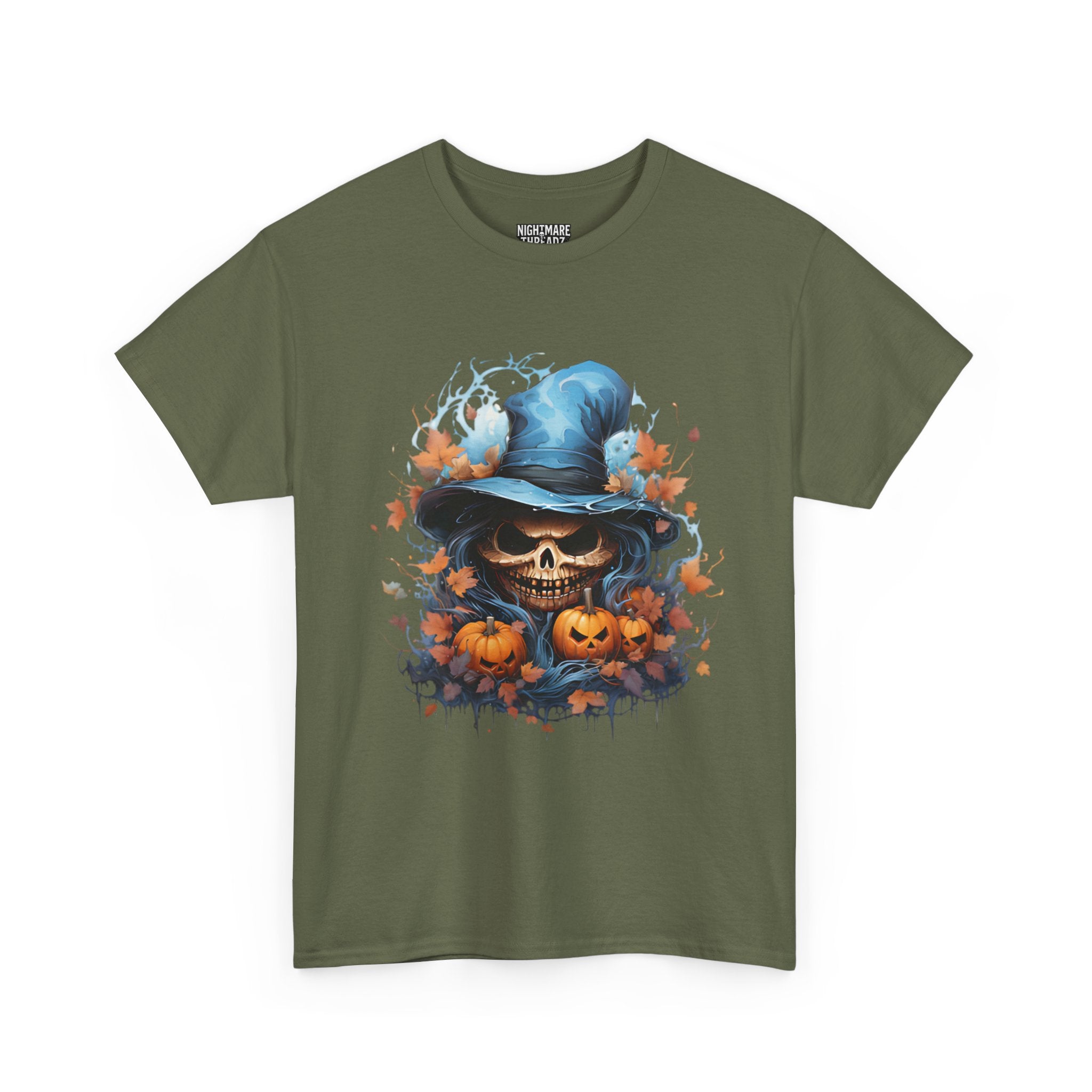 Skull Witch Unhappy Halloween Tee - Halloween Shirt, Spooky Tee, Pumpkin Shirt, Fall Apparel, Costume Top