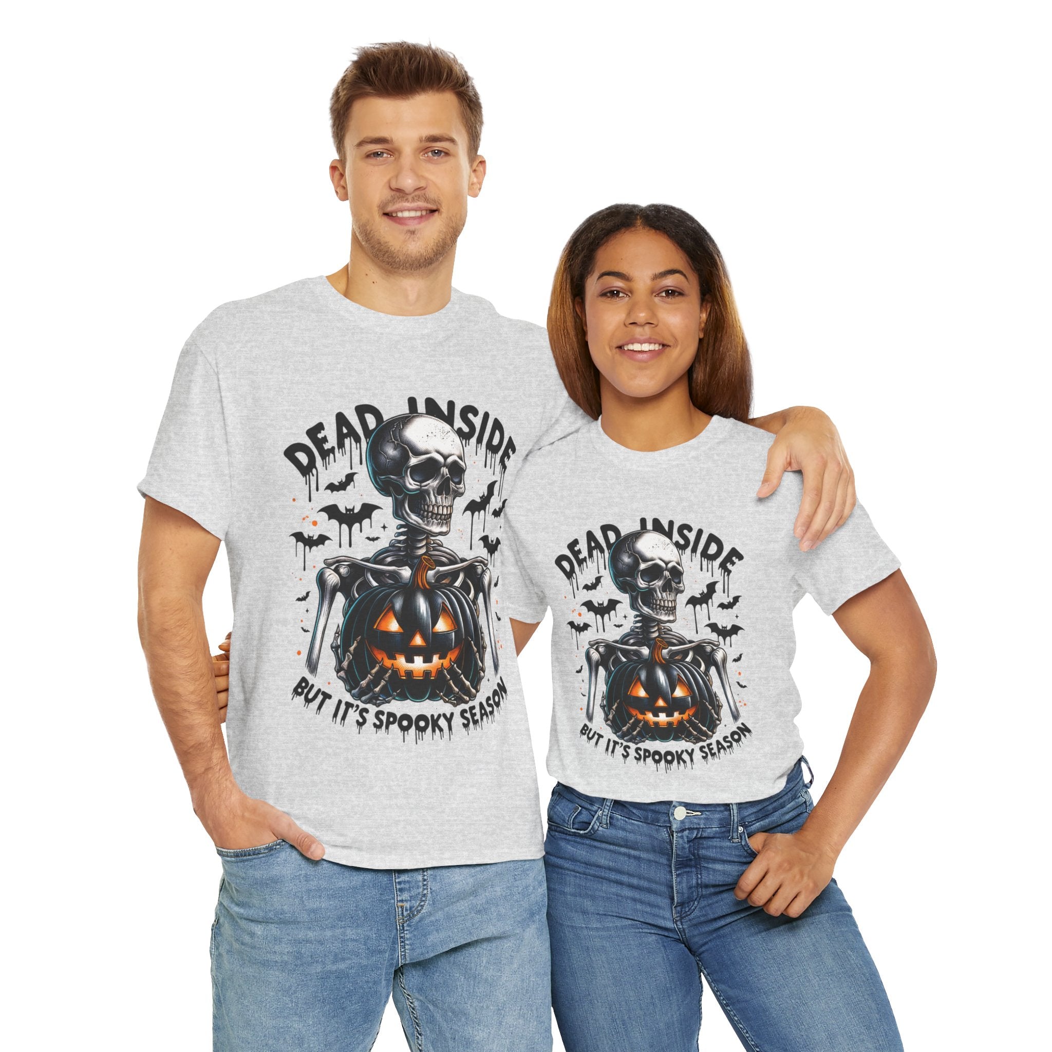 Dead Inside, Spooky Season Tee, Unisex Heavy Cotton T-Shirt, Halloween Shirt, Fun Casual Wear, Graphic Tee, Gift for Halloween Lovers
