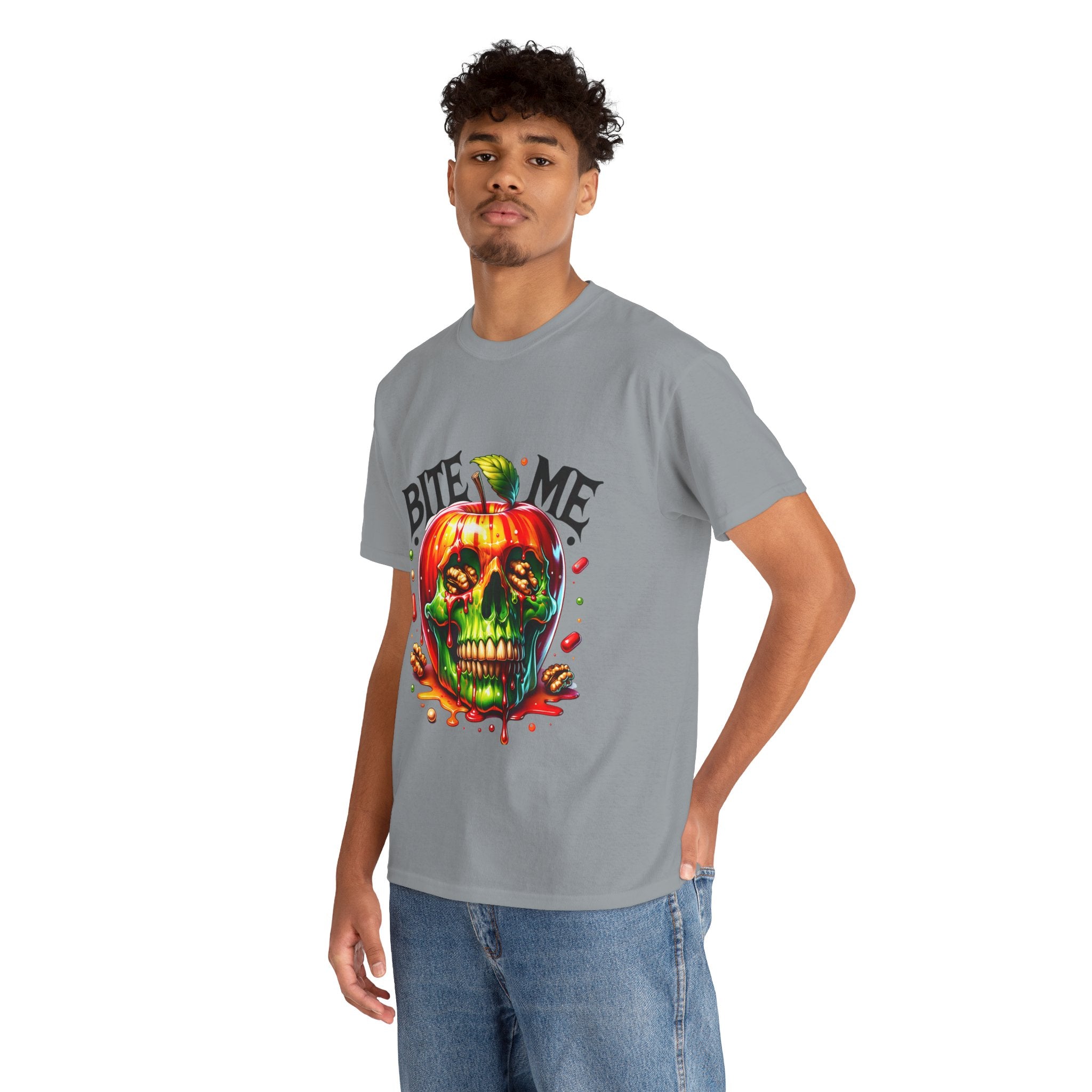 Bite Me Skull T-Shirt, Fun Graphic Tee, Halloween Costume Top, Trendy Casual Wear, Unique Gift Idea for Friends