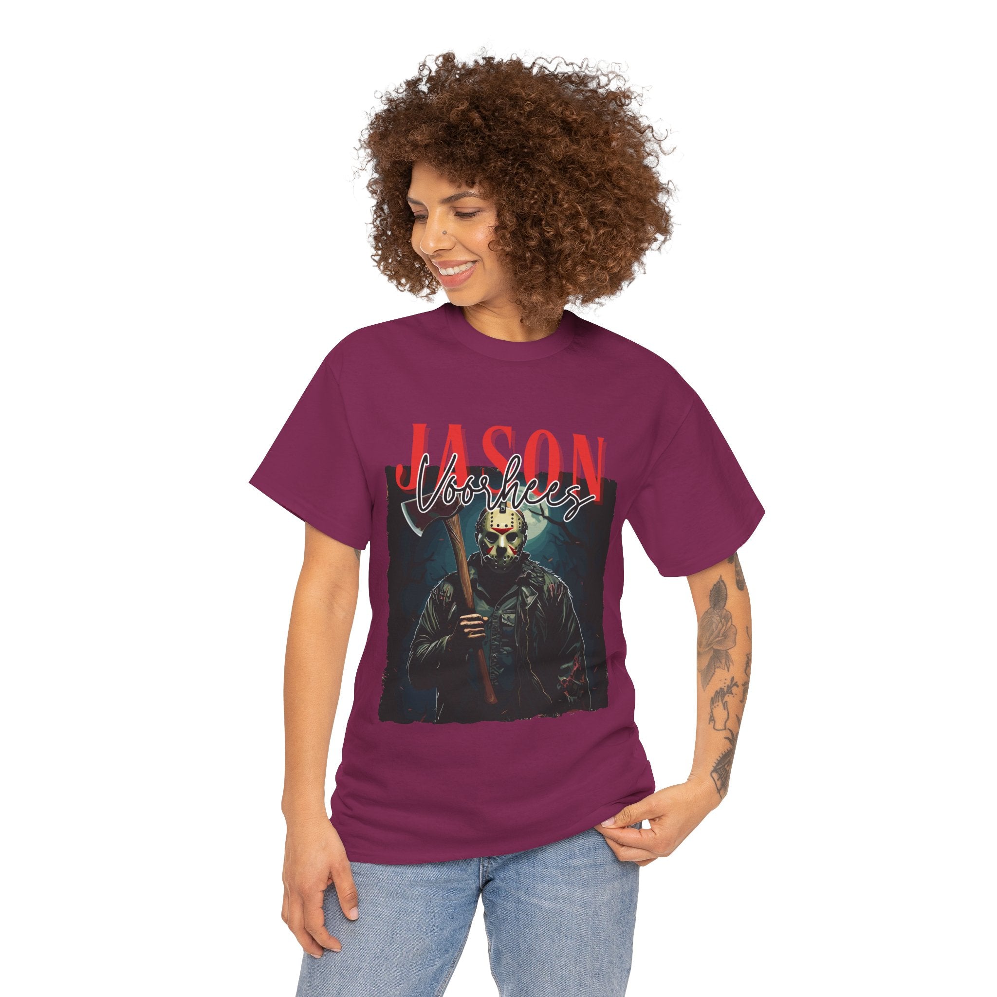 Jason Vorhees Horror Graphic Tee, Unisex Cotton Shirt, Halloween Costume, Horror Movie Gift, Spooky T-Shirt, Horror Fan Apparel
