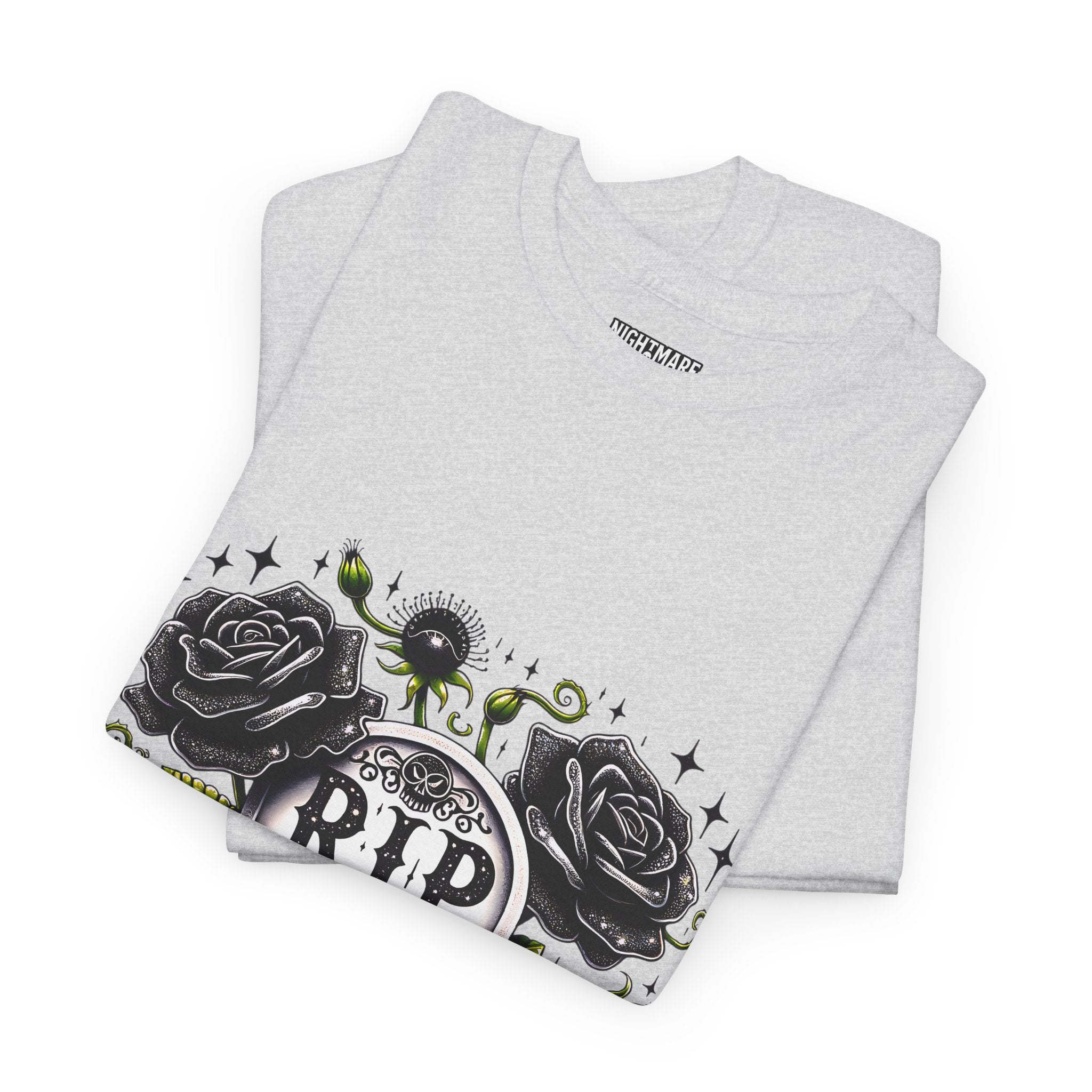 RIP to My 40s Tee, Heavy, Unisex Graphic Shirt, Birthday Gift, Casual Wear, Vintage Style, Floral Design T-shirt