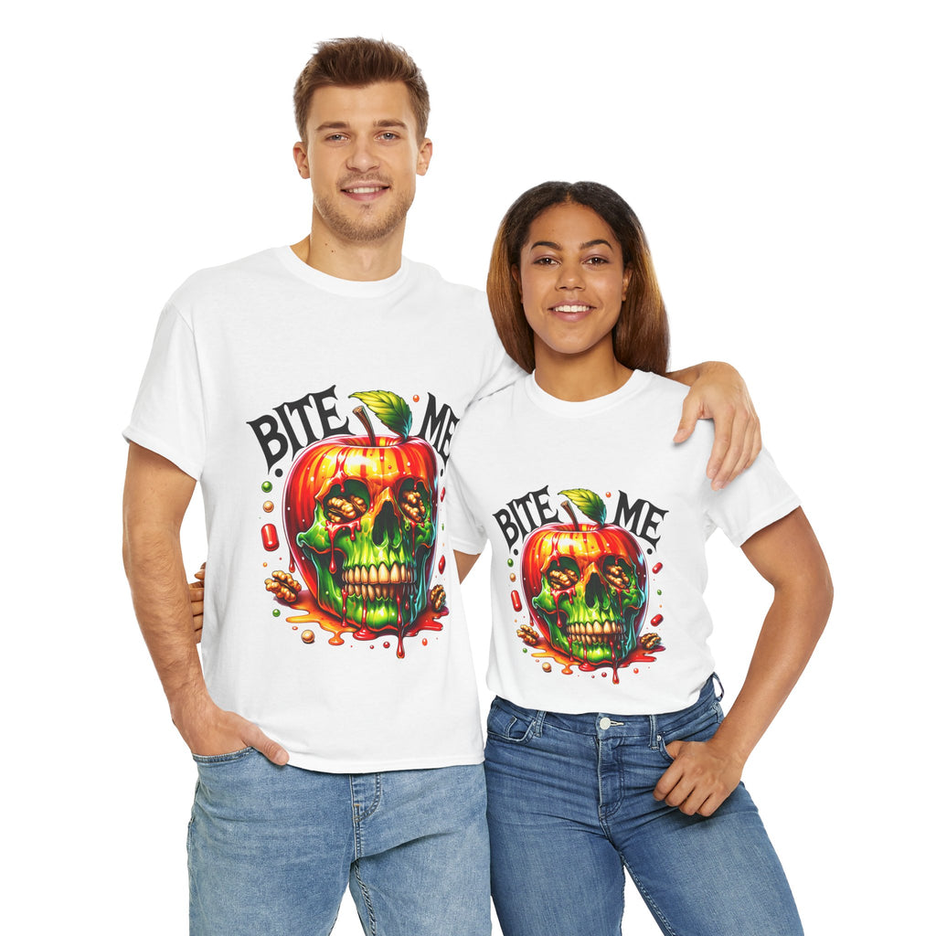 Bite Me Skull T-Shirt, Fun Graphic Tee, Halloween Costume Top, Trendy Casual Wear, Unique Gift Idea for Friends
