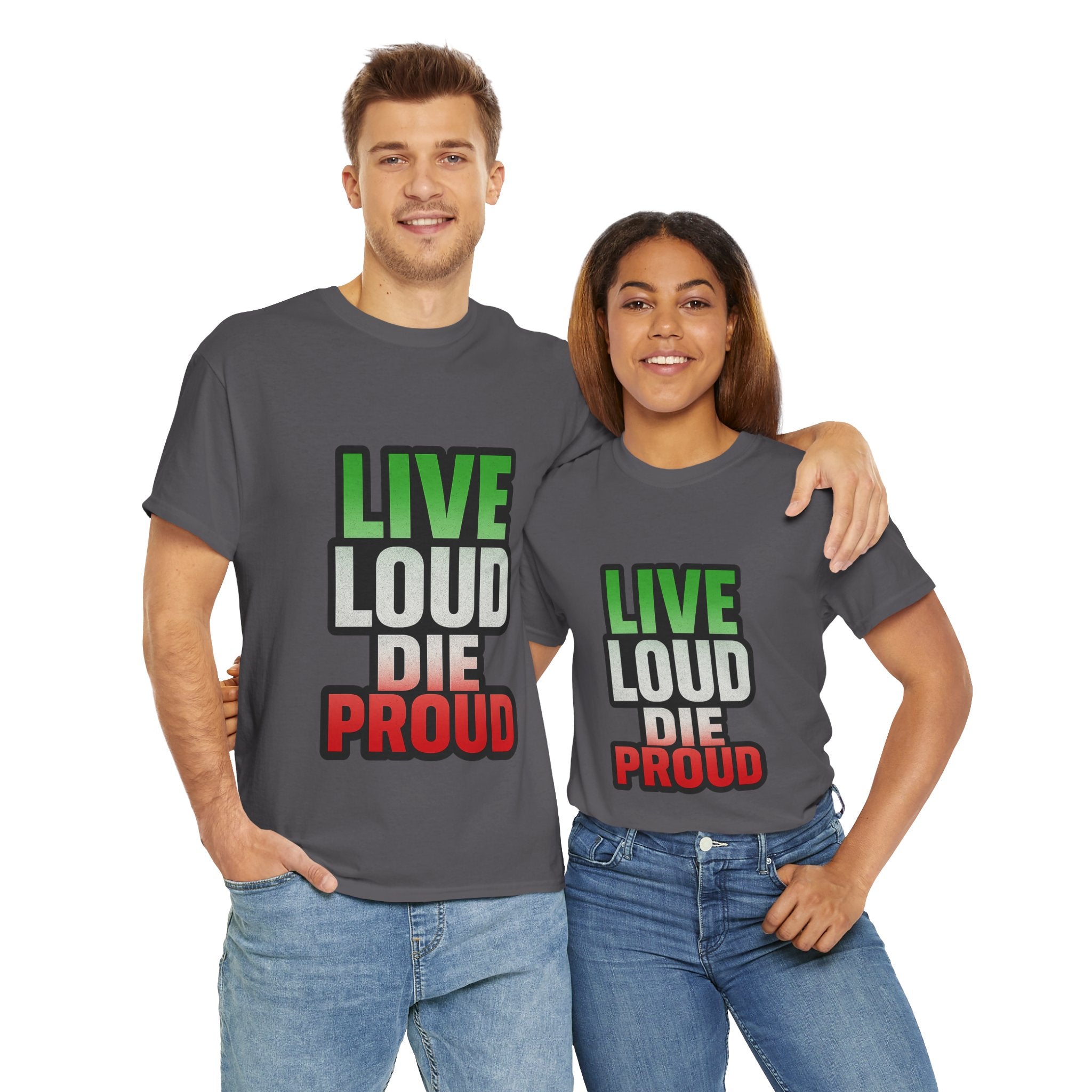 Live Loud Die Proud Italian Flag Tee