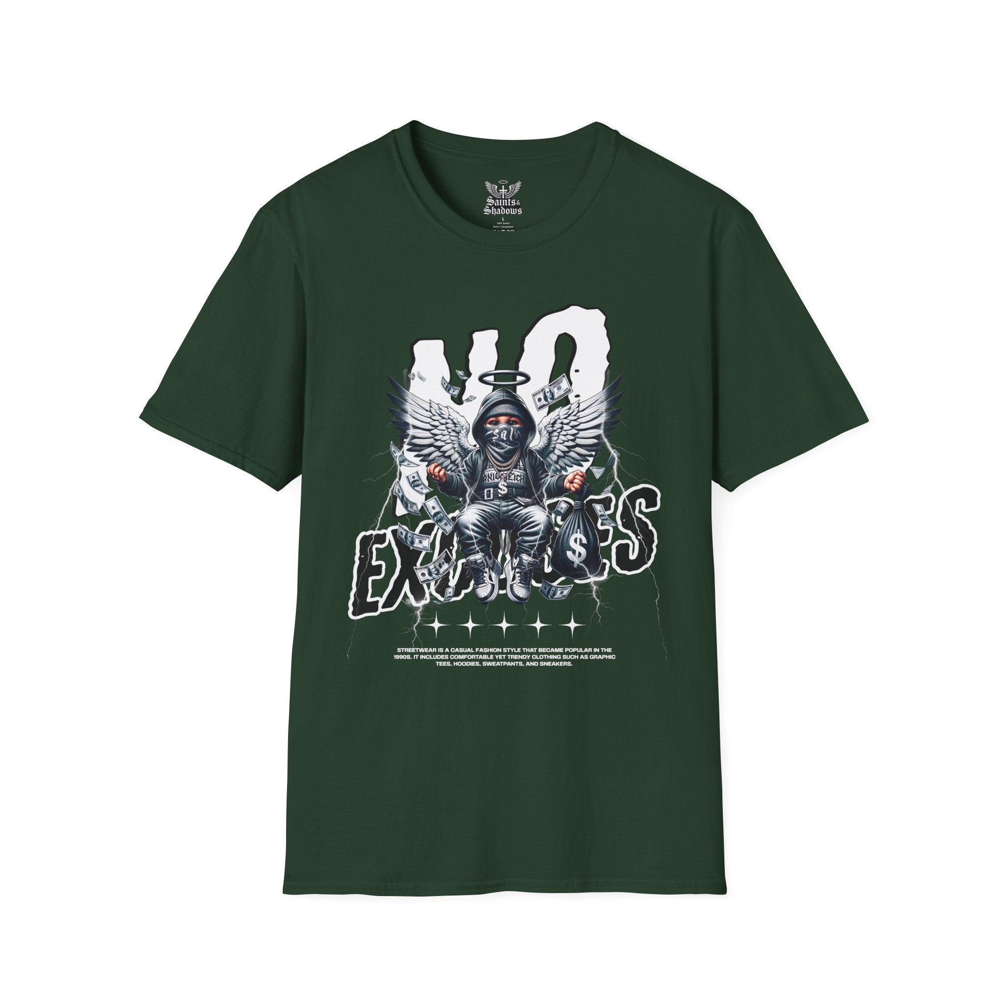 Saints and Shadows - No Exodus, Angelic Artwork Unisex Softstyle T-Shirt, Casual Wear