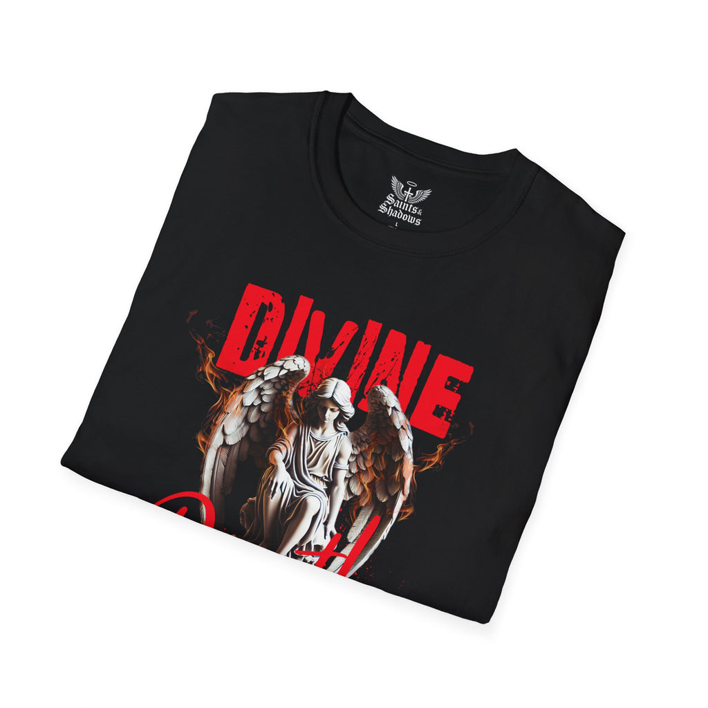 Saints and Shadows - Divine Death, Angelic Artwork Unisex Softstyle T-Shirt, Casual Wear