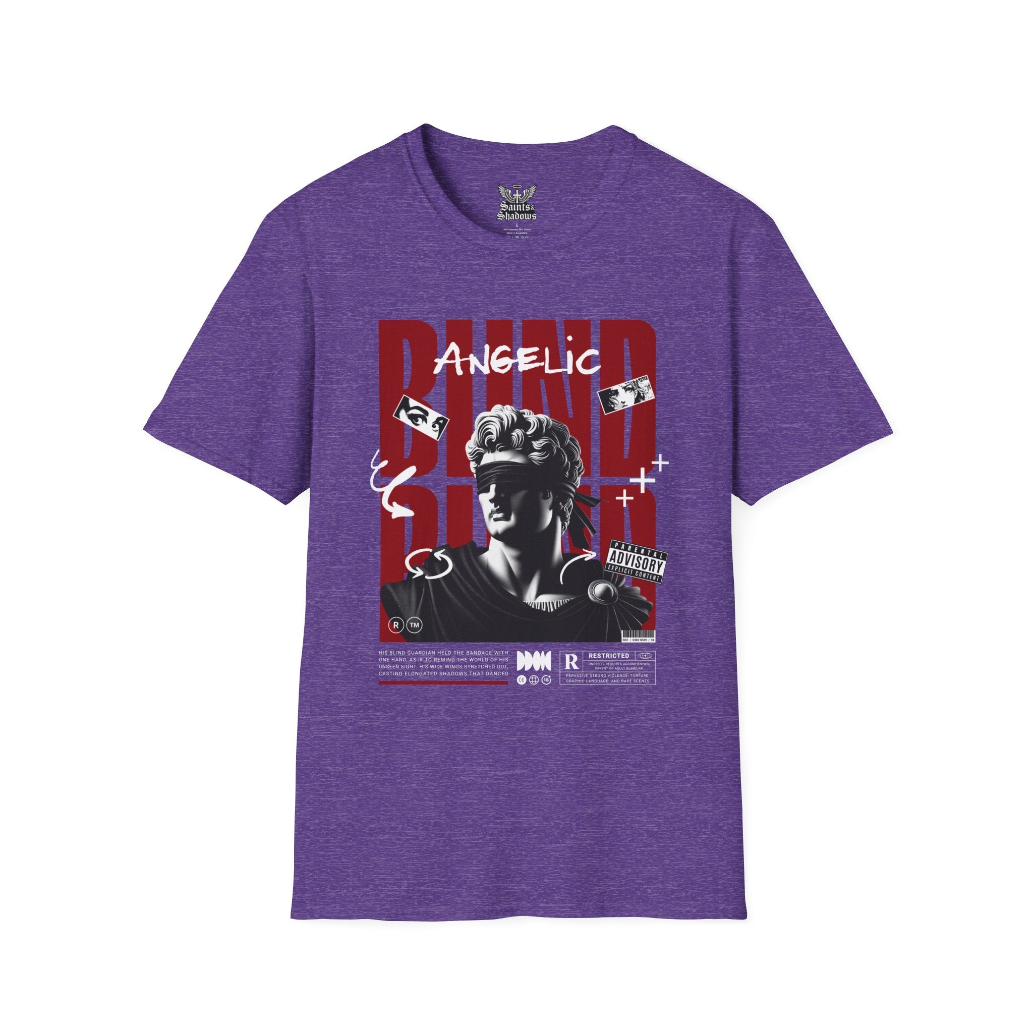 Saints and Shadows - Blind, Angelic Artwork Unisex Softstyle T-Shirt, Casual Wear