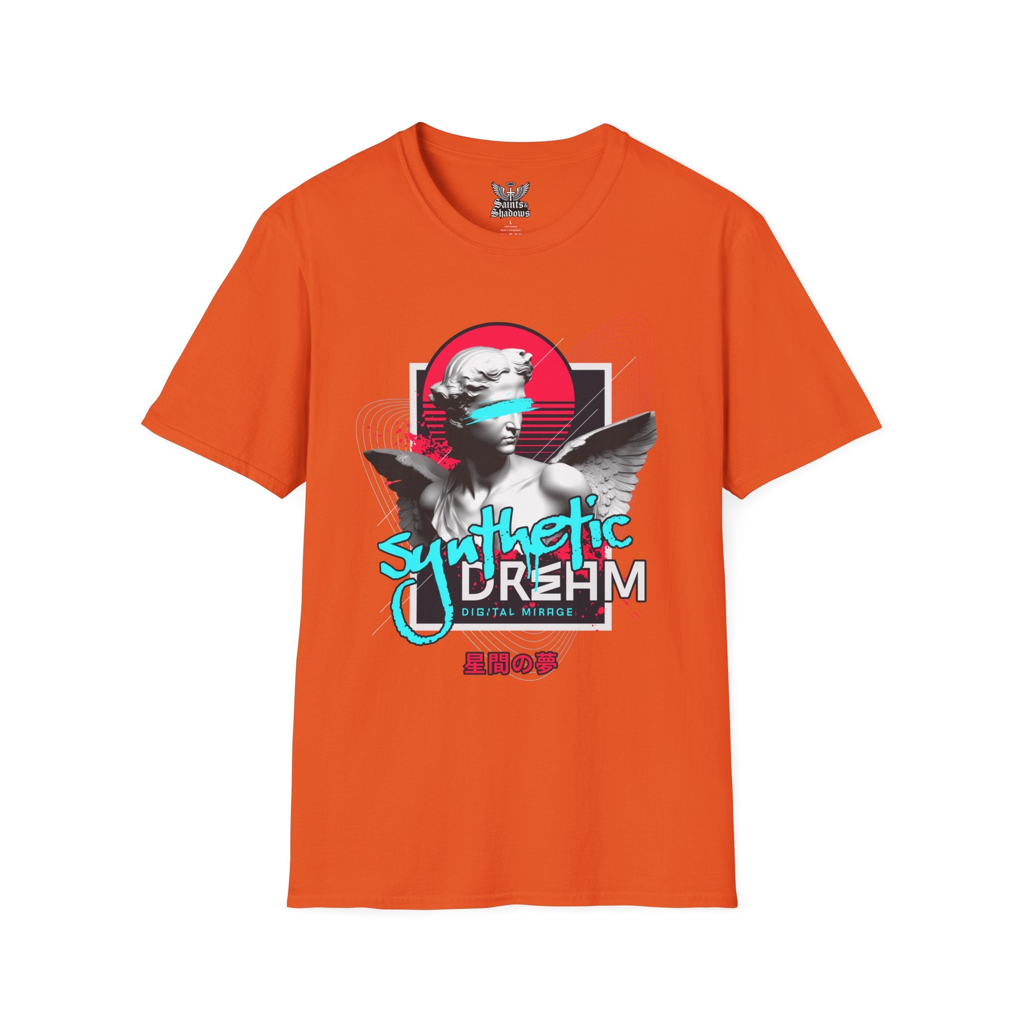 Saints and Shadows - Synthetic Dream, Angelic Artwork Unisex Softstyle T-Shirt, Casual Wear