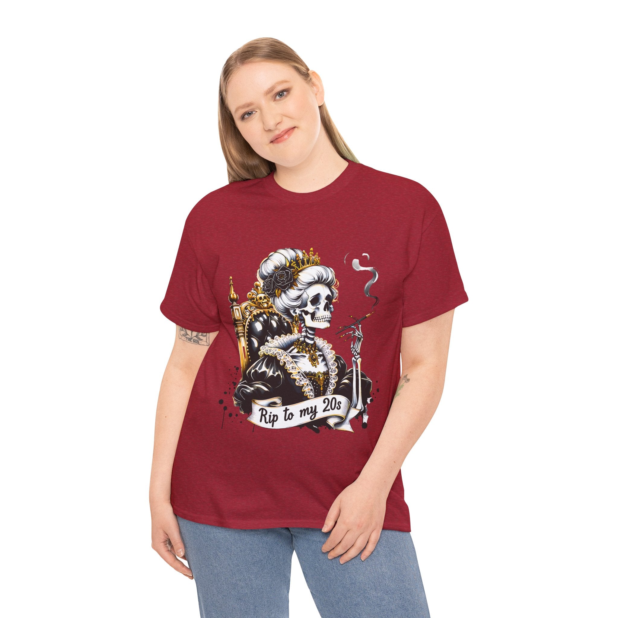 Rip to my 20s Tee, Heavy, Unisex Graphic Shirt, Birthday Gift, Casual Wear, Vintage Style, Floral Design T-shirt