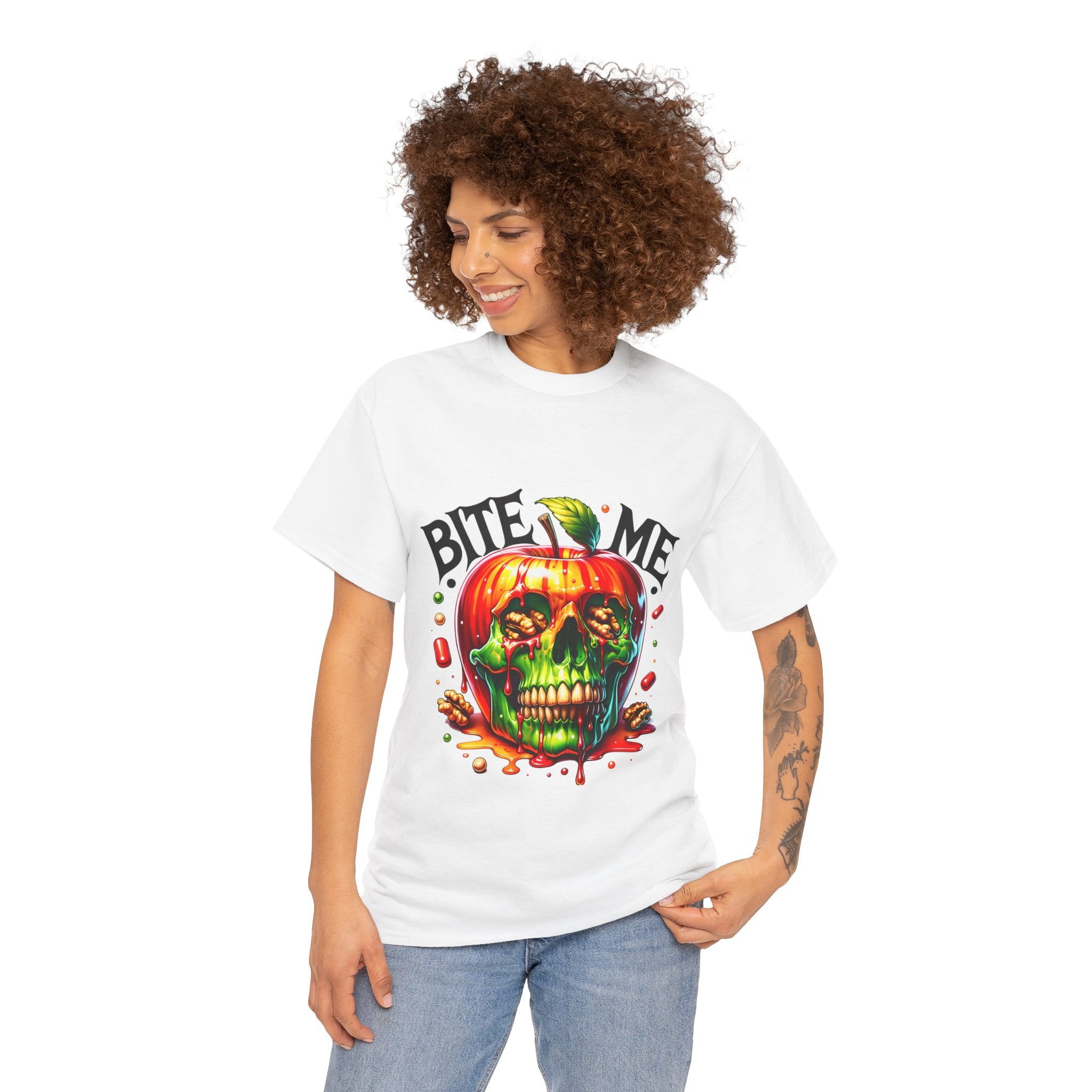 Bite Me Skull T-Shirt, Fun Graphic Tee, Halloween Costume Top, Trendy Casual Wear, Unique Gift Idea for Friends