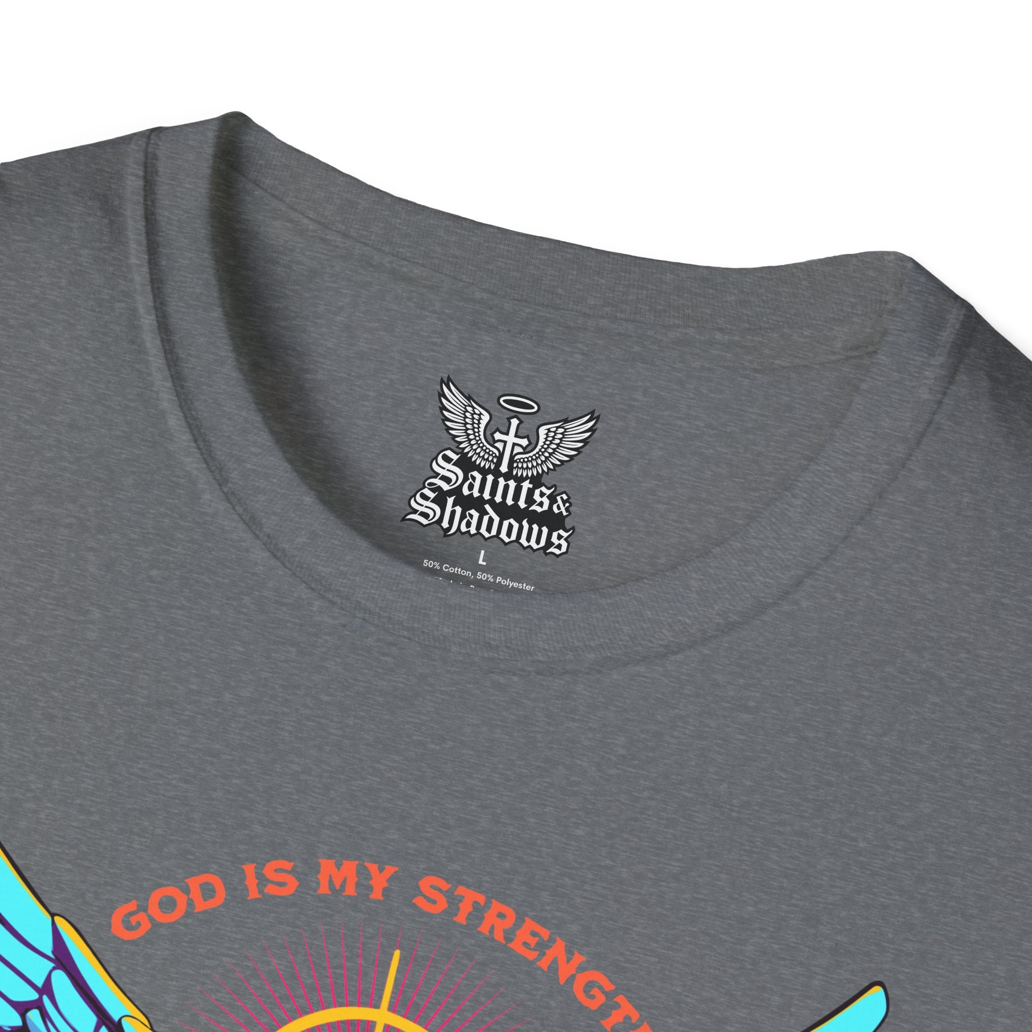 Saints and Shadows - St. Gabriel, Angelic Artwork Unisex Softstyle T-Shirt, Casual Wear