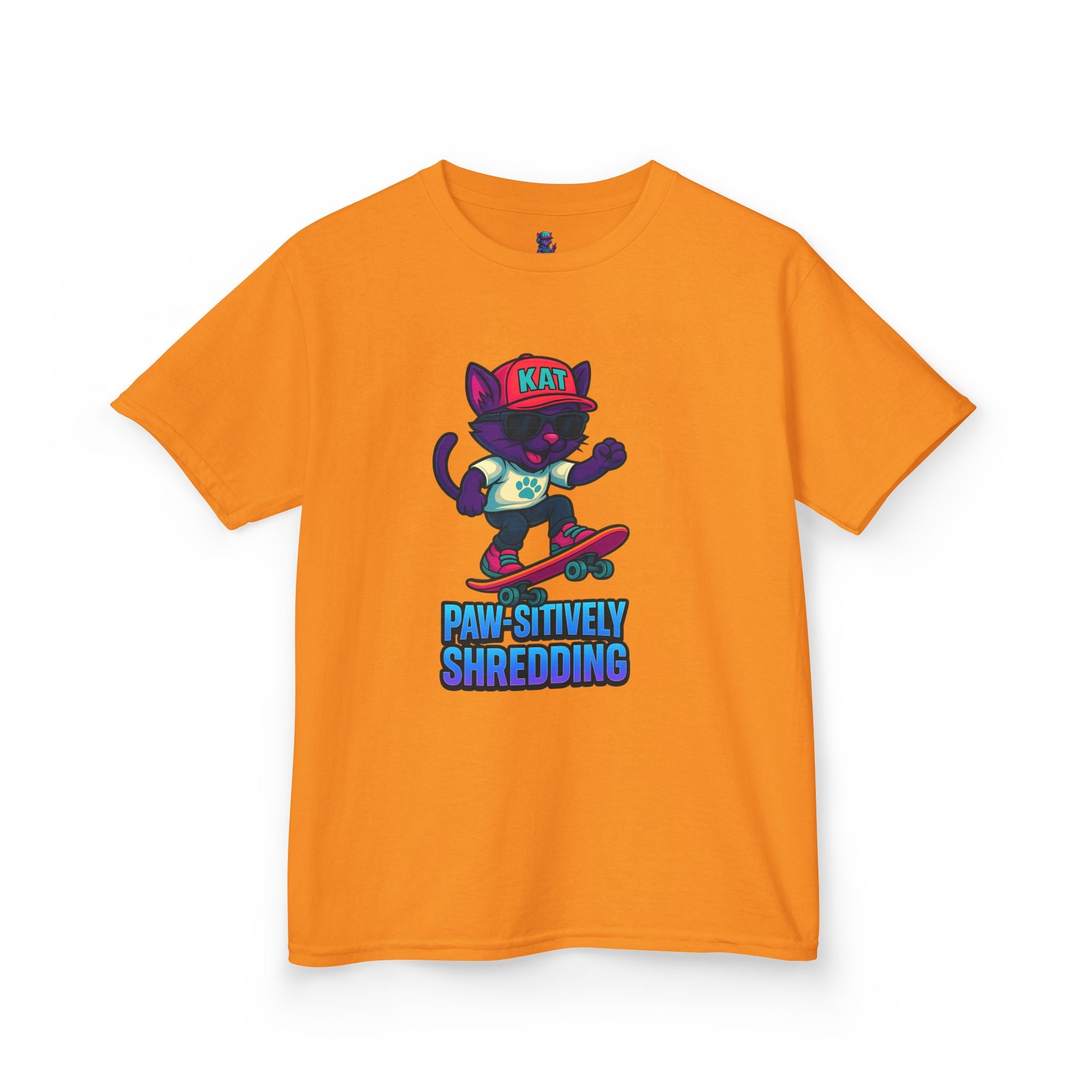 DJ KAT PAWS - Fun Skater Cat Design, Youth Summer T-Shirt, Cool Kids Apparel, Birthday Gift, Trendy Casual Wear