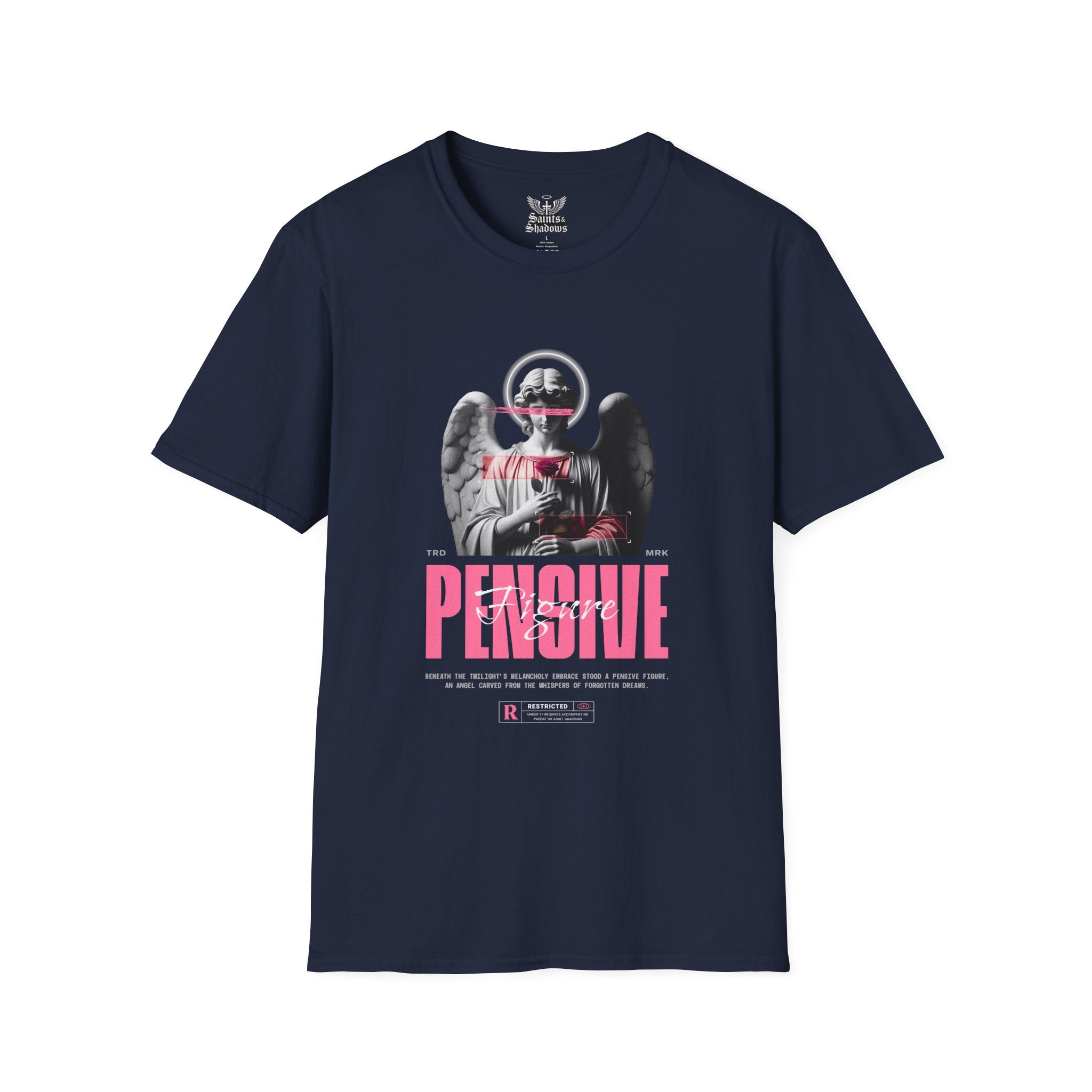 Saints and Shadows - Pensive, Angelic Artwork Unisex Softstyle T-Shirt, Casual Wear