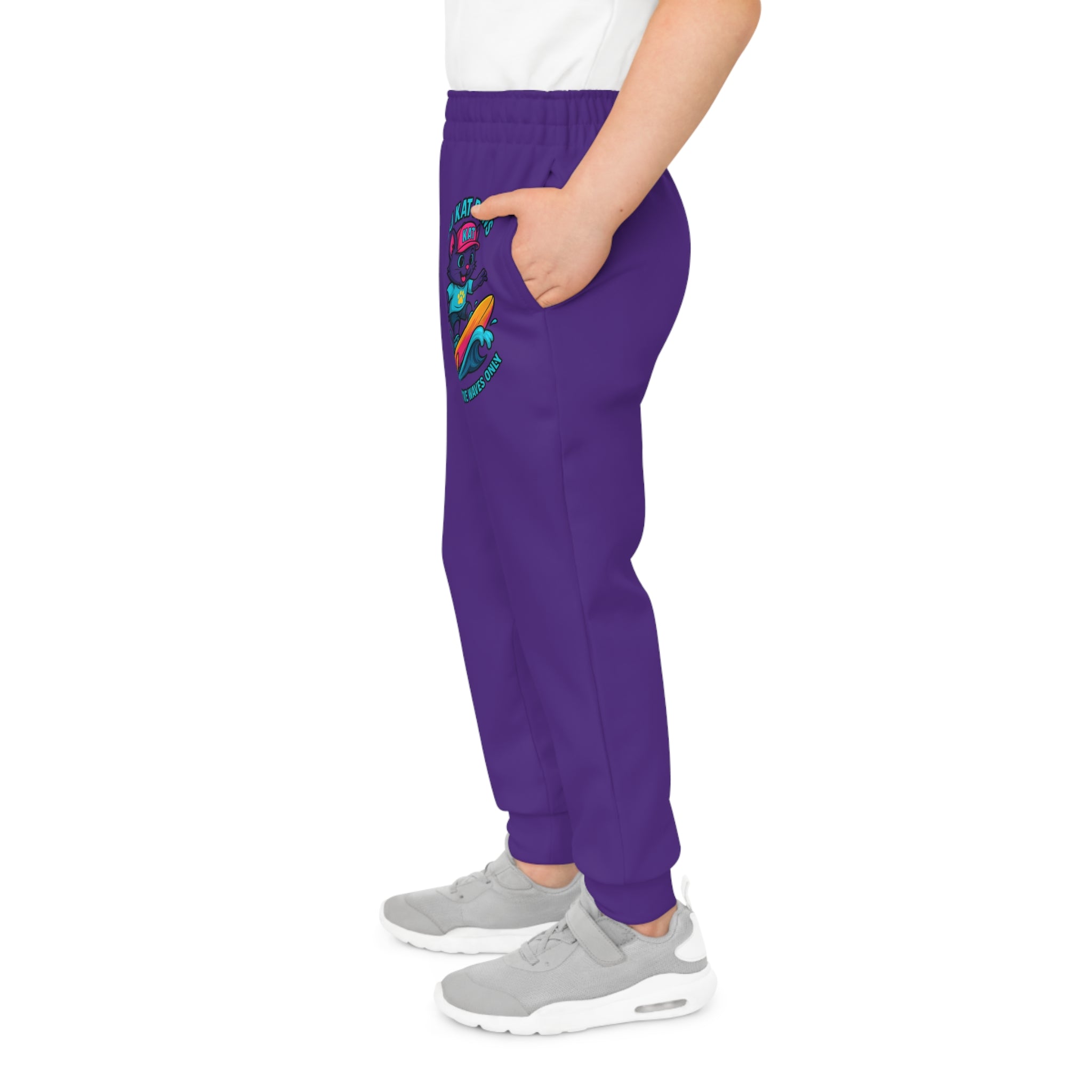 DJ KAT PAWS Paw-sitive Waves Only Youth Joggers - Stay Cool, Play Safe, Be You, Casual Wear, Kids Activewear, Perfect Gift for Boys and Girls