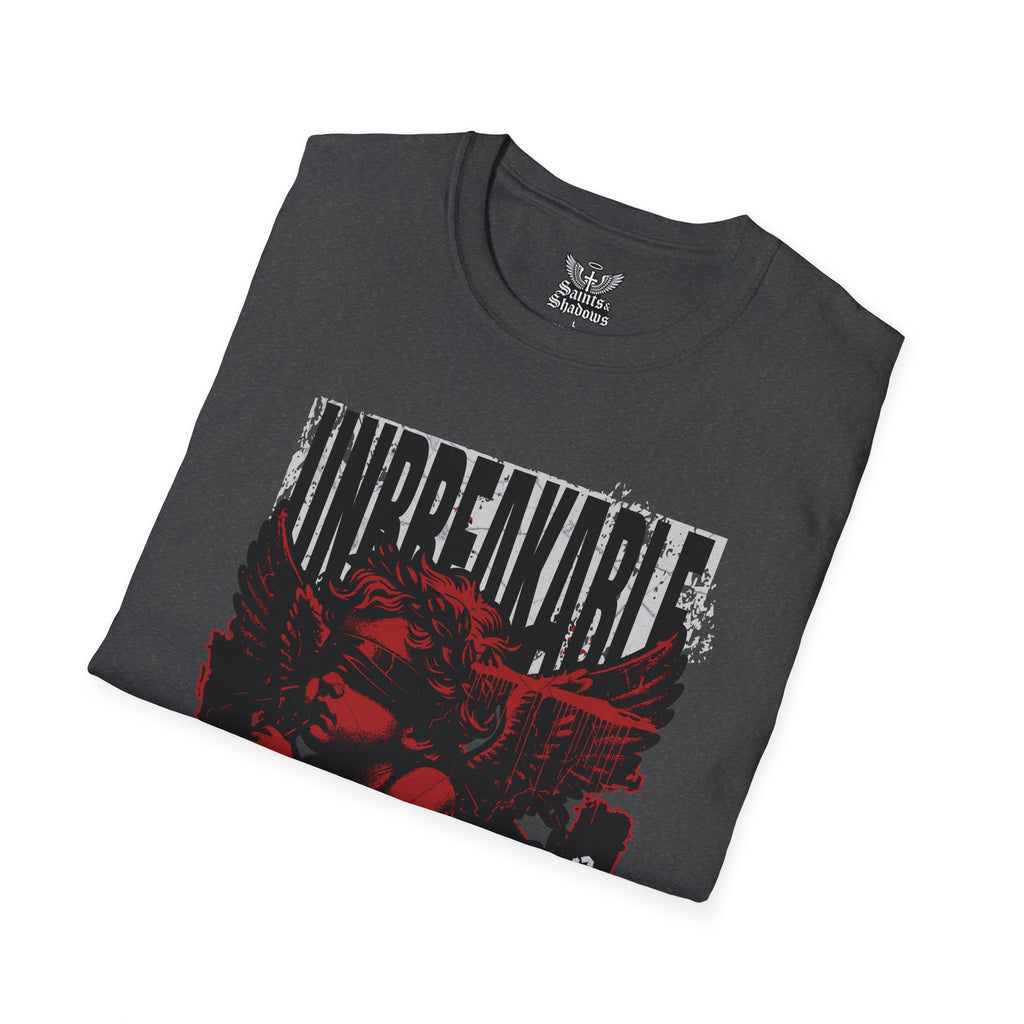 Saints and Shadows - Unbreakabe Strength, Angelic Artwork Unisex Softstyle T-Shirt, Casual Wear