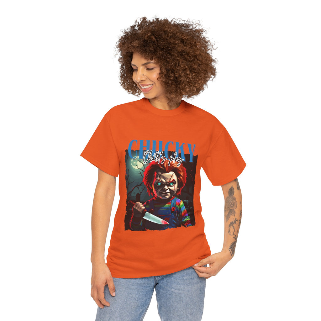 Chucky Horror Graphic Tee, Unisex Cotton Shirt, Halloween Costume, Horror Movie Gift, Spooky T-Shirt, Horror Fan Apparel