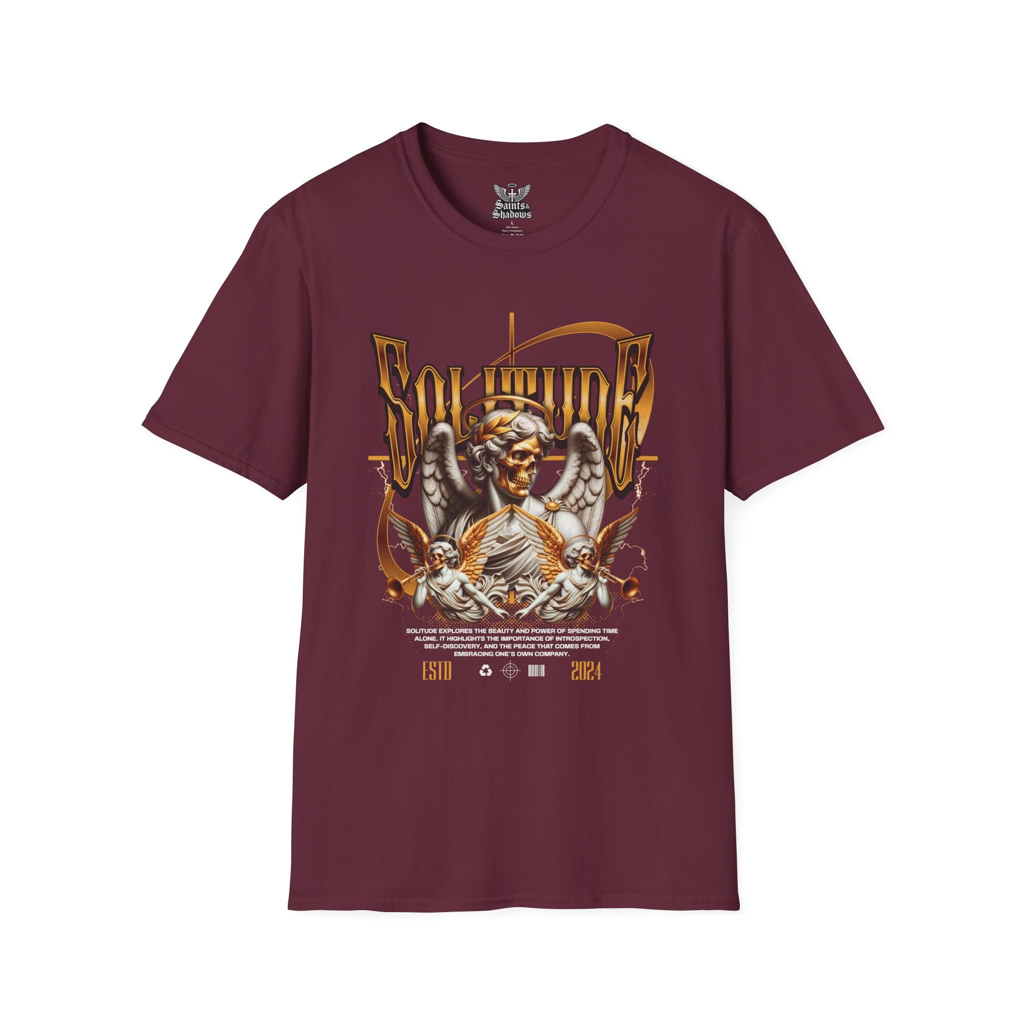 Saints and Shadows - Solitude, Angelic Artwork Unisex Softstyle T-Shirt, Casual Wear
